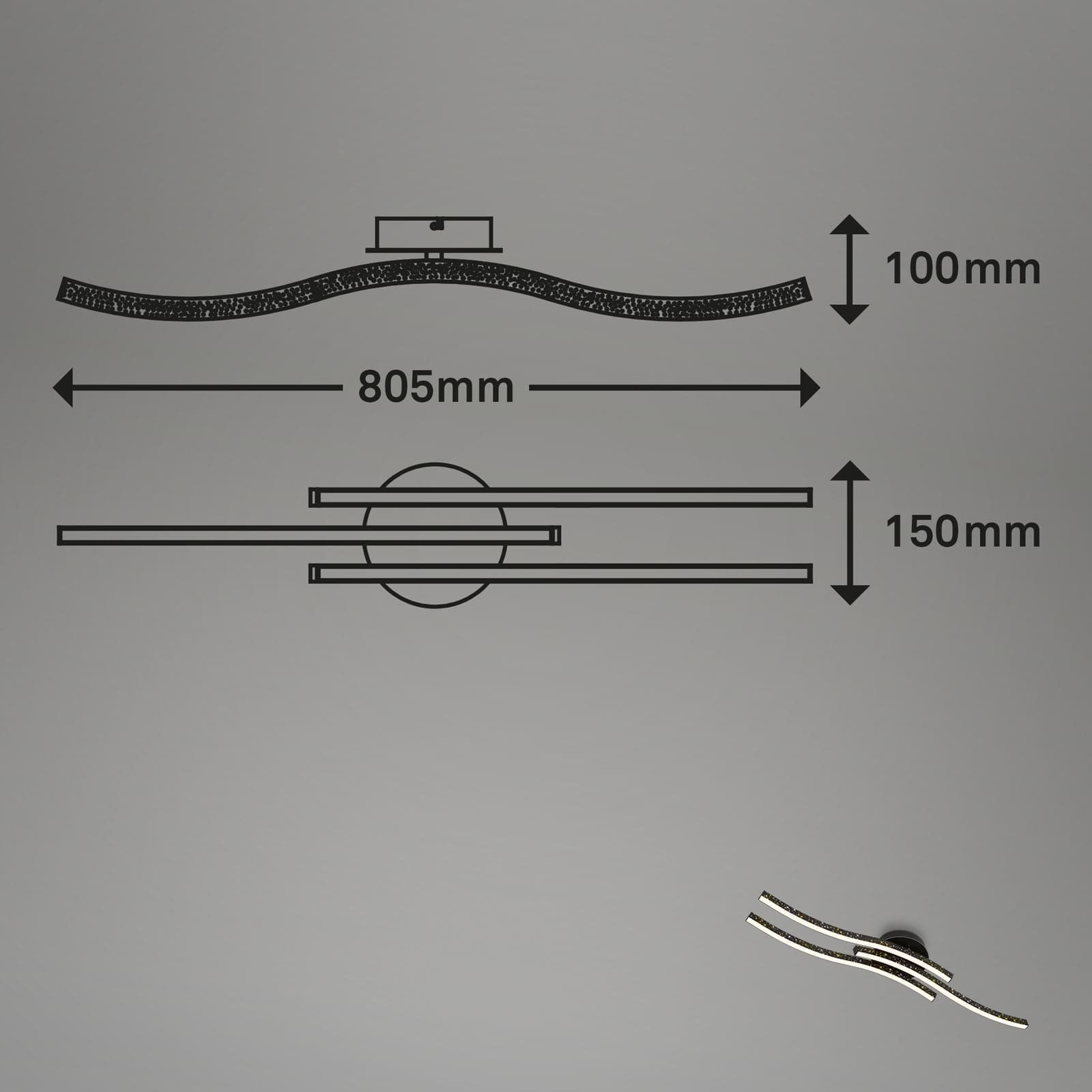 BRILO 3718-035 LED nástěnné a stropní svítidlo, 80,5 cm, 19 W, 700 lm, černá - BRILO (obrázek 6)