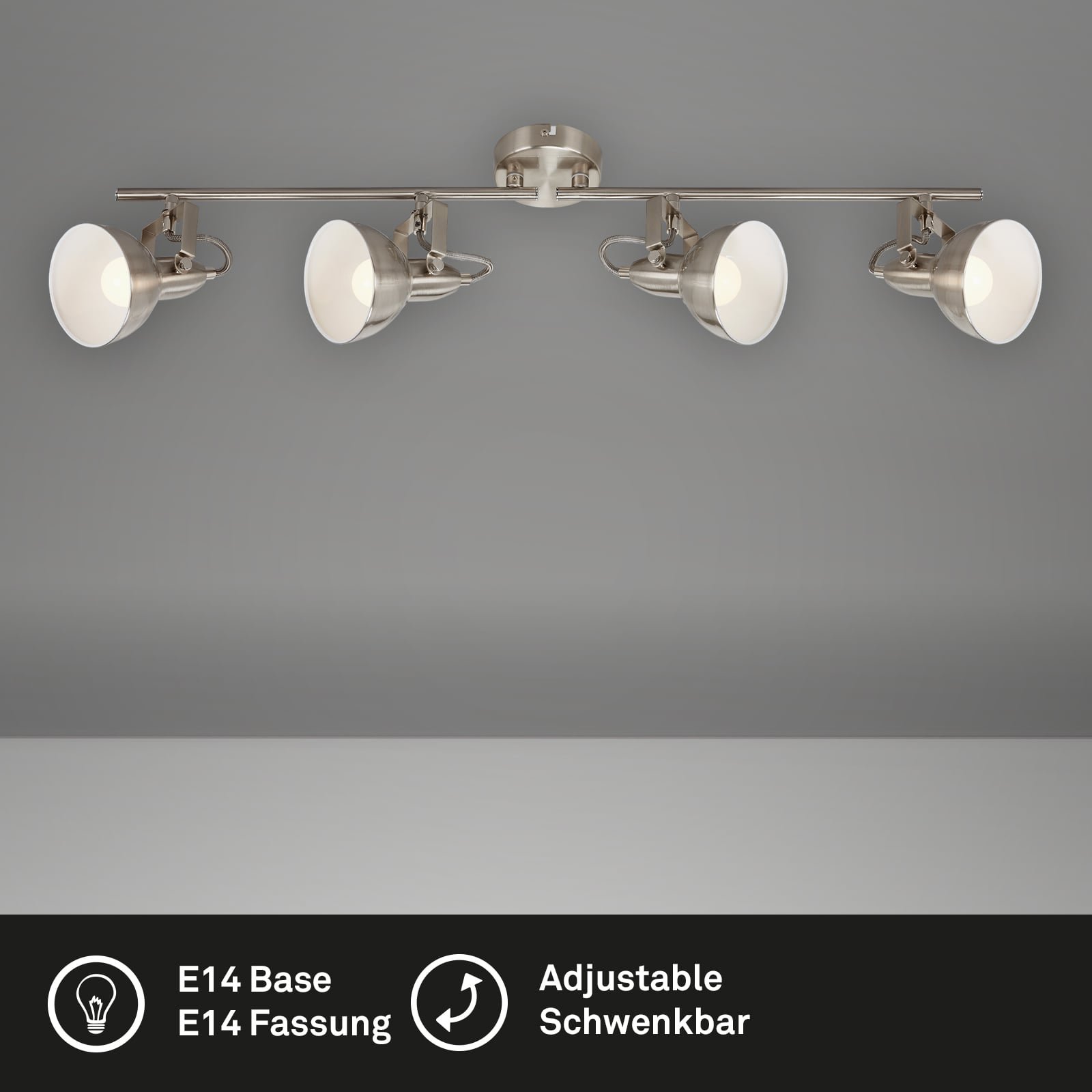BRILO 2049-042 Bodové svítidlo 79 cm 4x E14 40W satén-bílé - BRILO (obrázek 2)