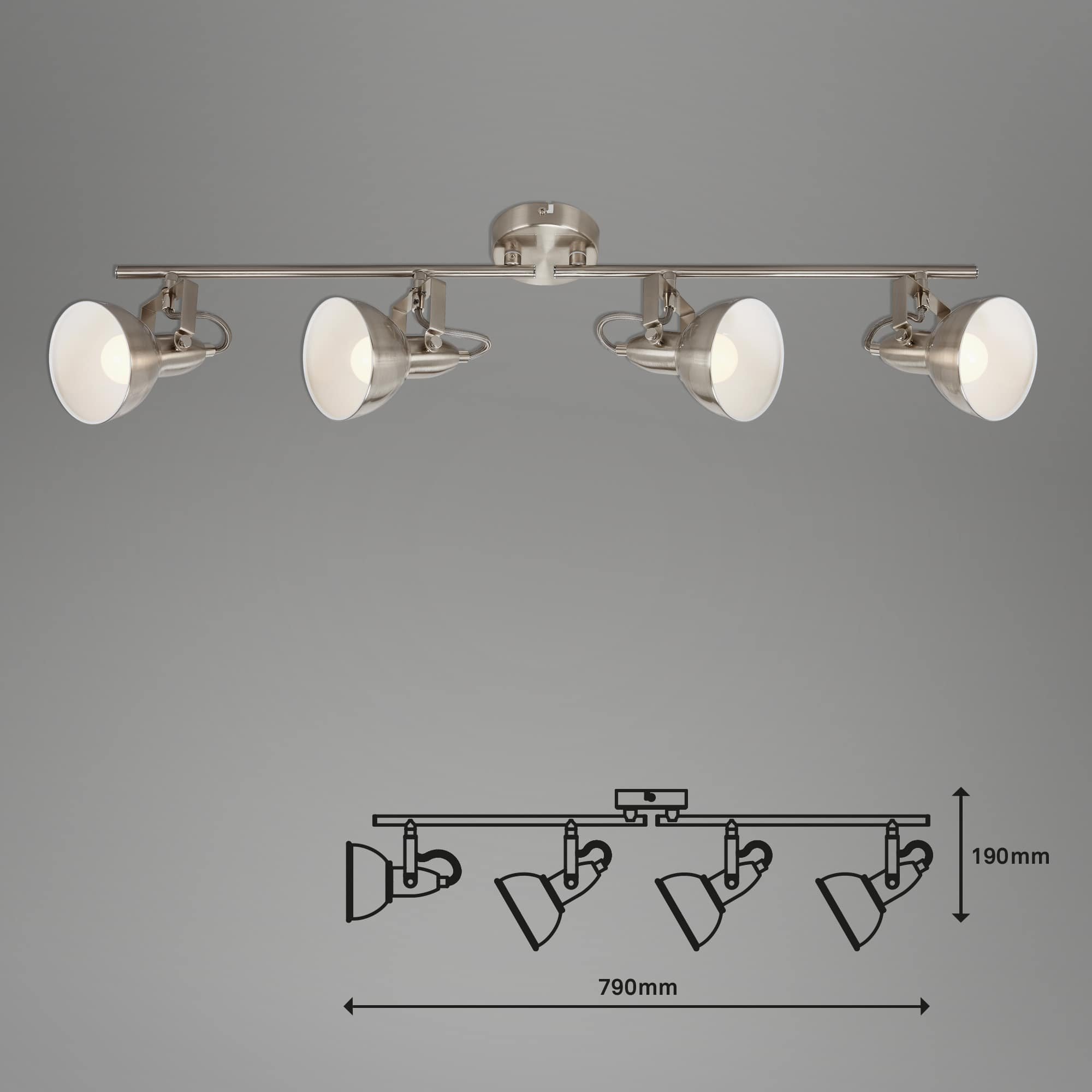 BRILO 2049-042 Bodové svítidlo 79 cm 4x E14 40W satén-bílé - BRILO (obrázek 6)