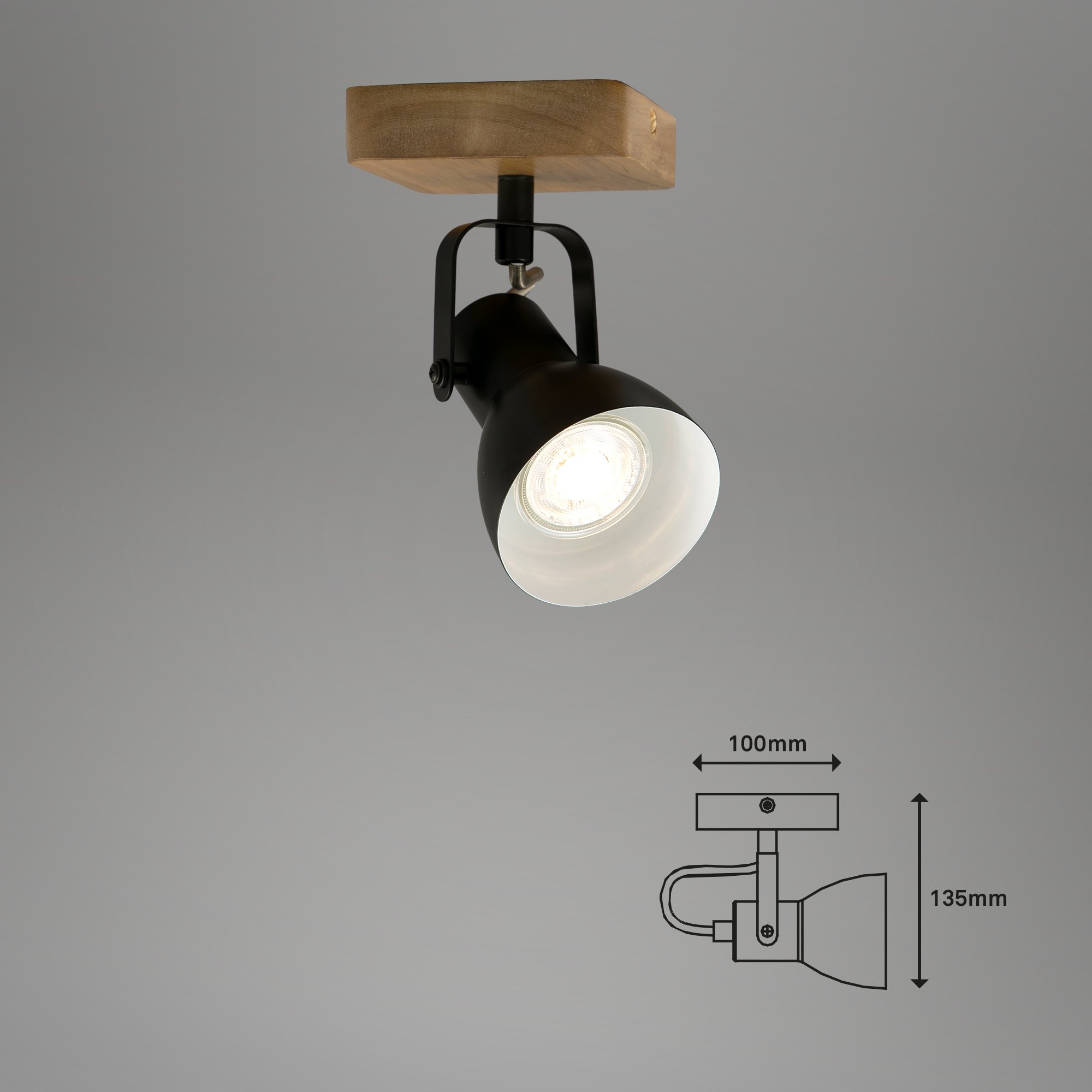 BRILO 2902-015 Bodové svítidlo 13,5 cm 1xGU10 35W černá - BRILO (obrázek 7)