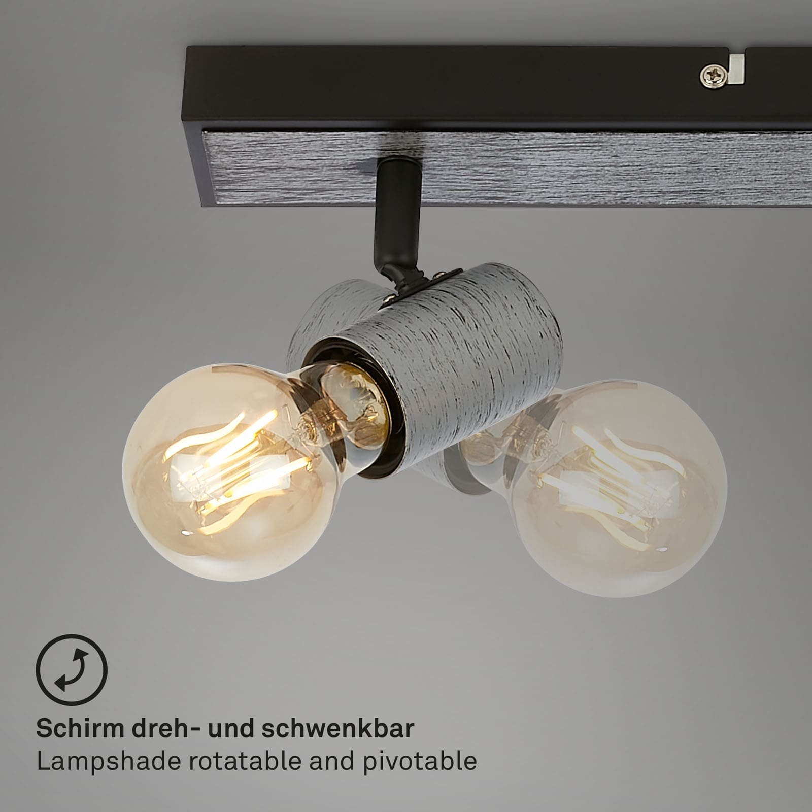 BRI 2222-044 Bodové svítidlo 63 cm 4x E27 max. 60W antická stříbrná - BRILONER (obrázek 3)