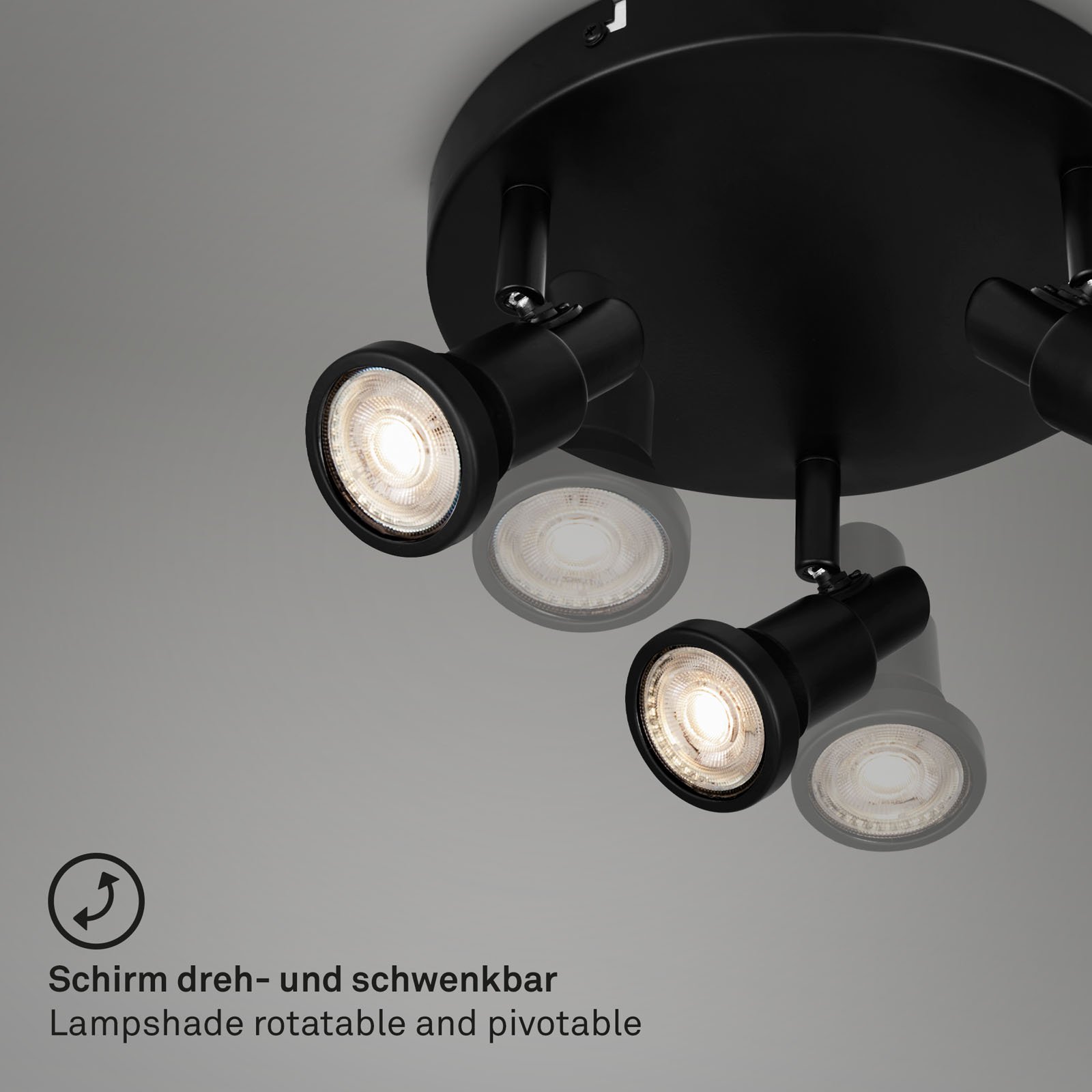BRI 2992-035R LED bodové svítidlo pr. 21 cm 3xGU10 4,8W 400lm černá - BRILONER (obrázek 4)