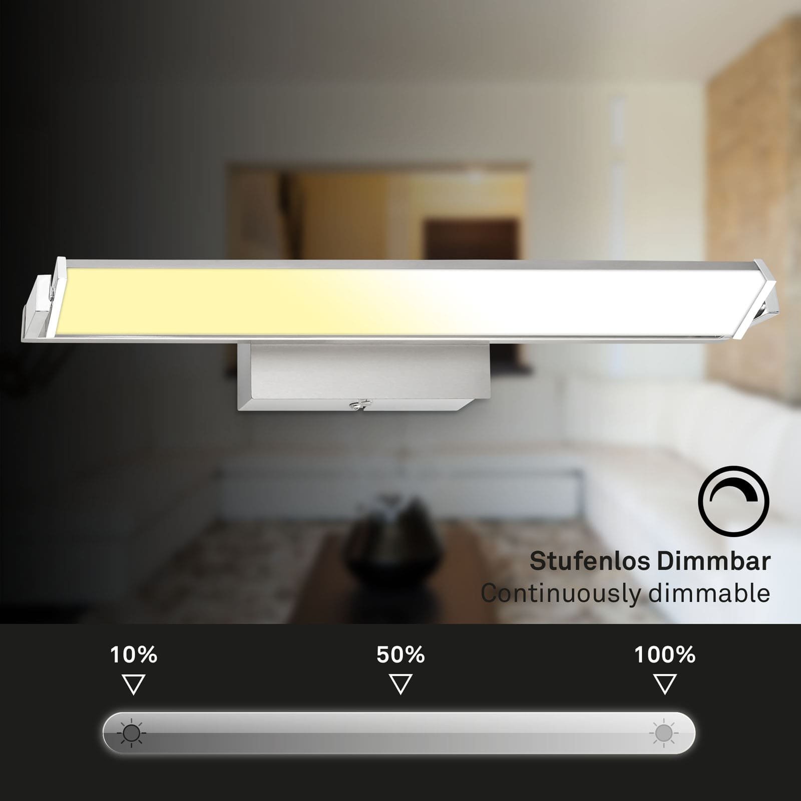 BRILO 3723-012 LED nástěnné svítidlo, s CCT svítidlo LED panel, stmívatelné 52,5 cm, 15 W, matný nikl-chrom - BRILO (obrázek 5)