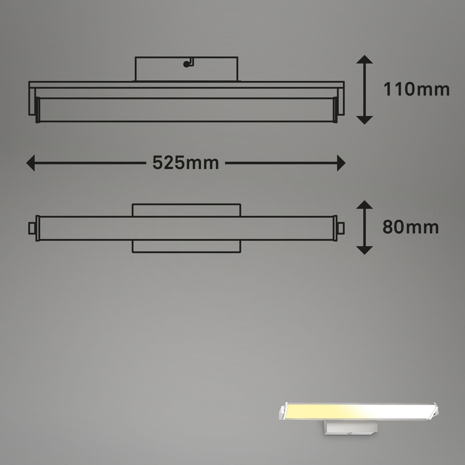 BRILO 3723-012 LED nástěnné svítidlo, s CCT svítidlo LED panel, stmívatelné 52,5 cm, 15 W, matný nikl-chrom - BRILO (obrázek 7)