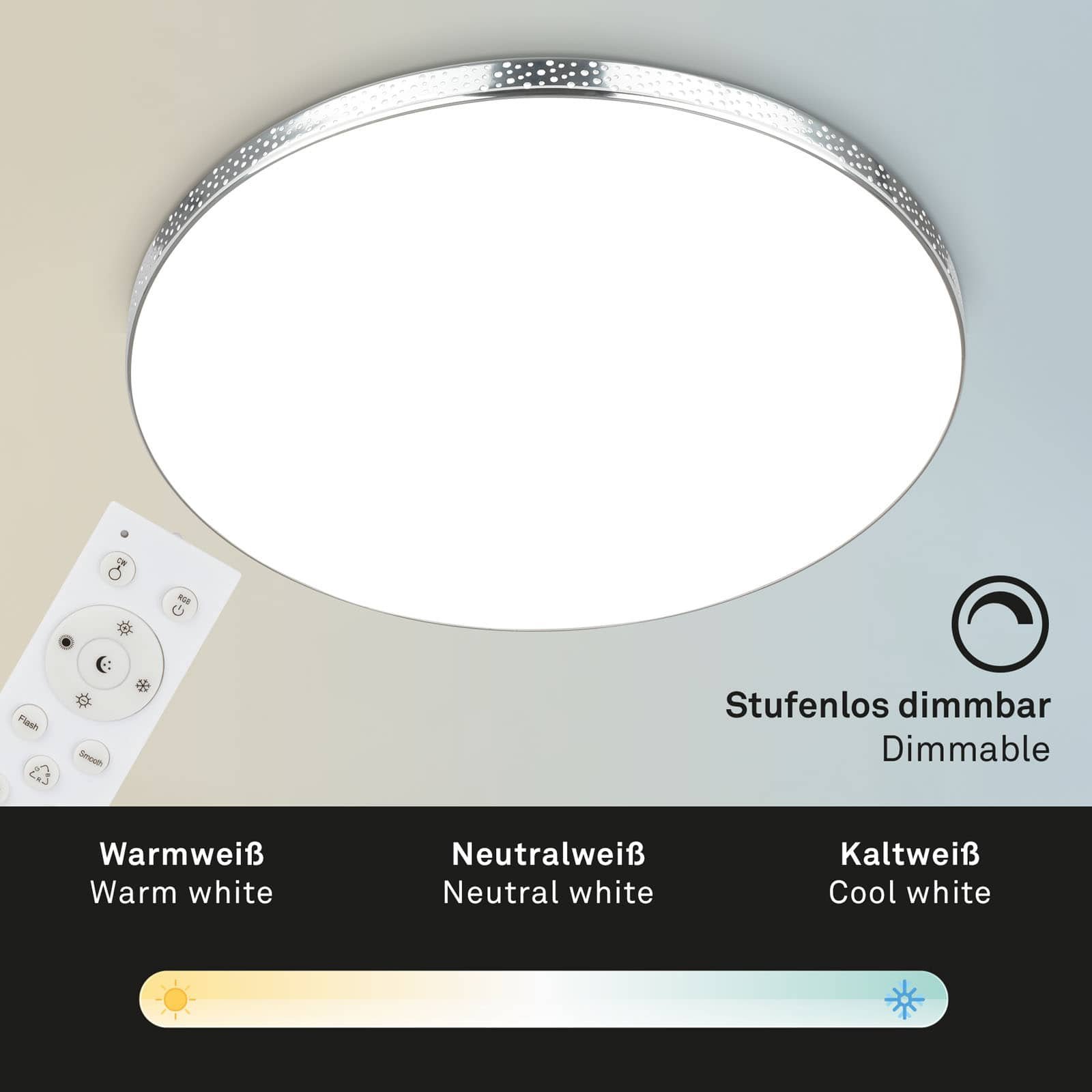 BRILO 3679-118 RGB-CCT LED stropní svítidlo, pr. 45,5 cm, 24W, 2700 lm, chrom - BRILO (obrázek 5)