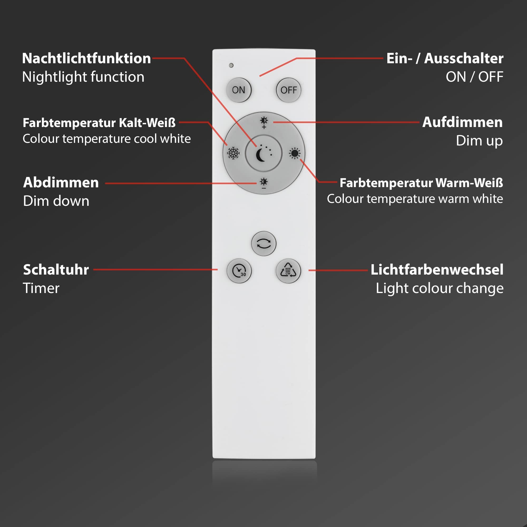 BRILO 7381-116 CCT svítidlo LED panel, 45 cm, 24 W, bílé - BRILO (obrázek 9)