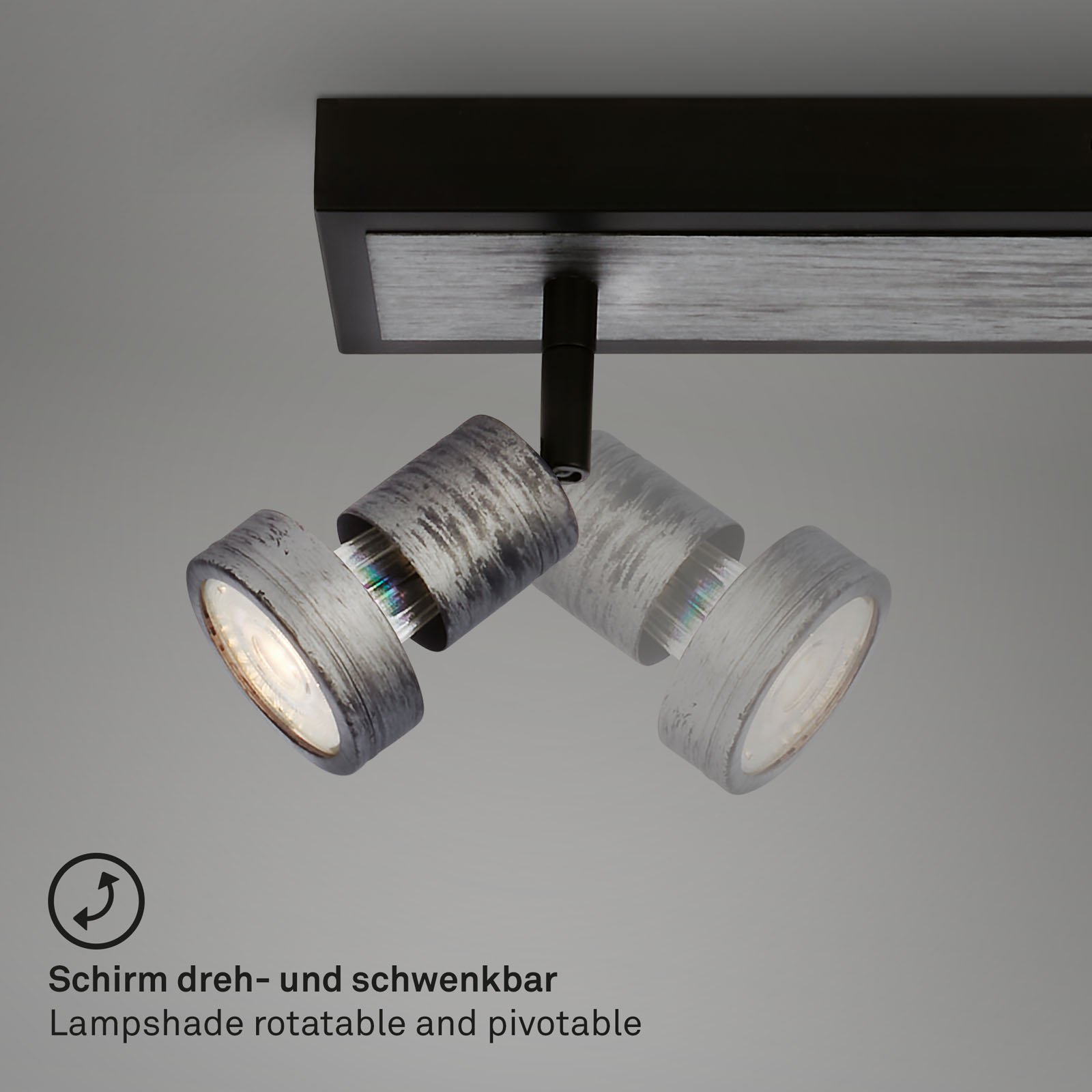 BRI 2927-044 LED bodové svítidlo, 64 cm, 4x GU10, 4,9 W, 460 lm, antická stříbrná - BRILONER (obrázek 4)