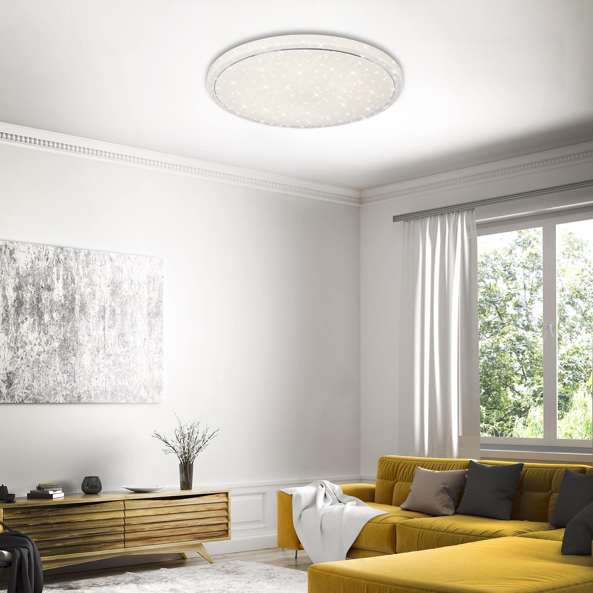 BRILO 3345-016 LED stropní svítidlo hvězdné nebe, pr. 56 cm, 48 W, bílé - BRILO (obrázek 4)