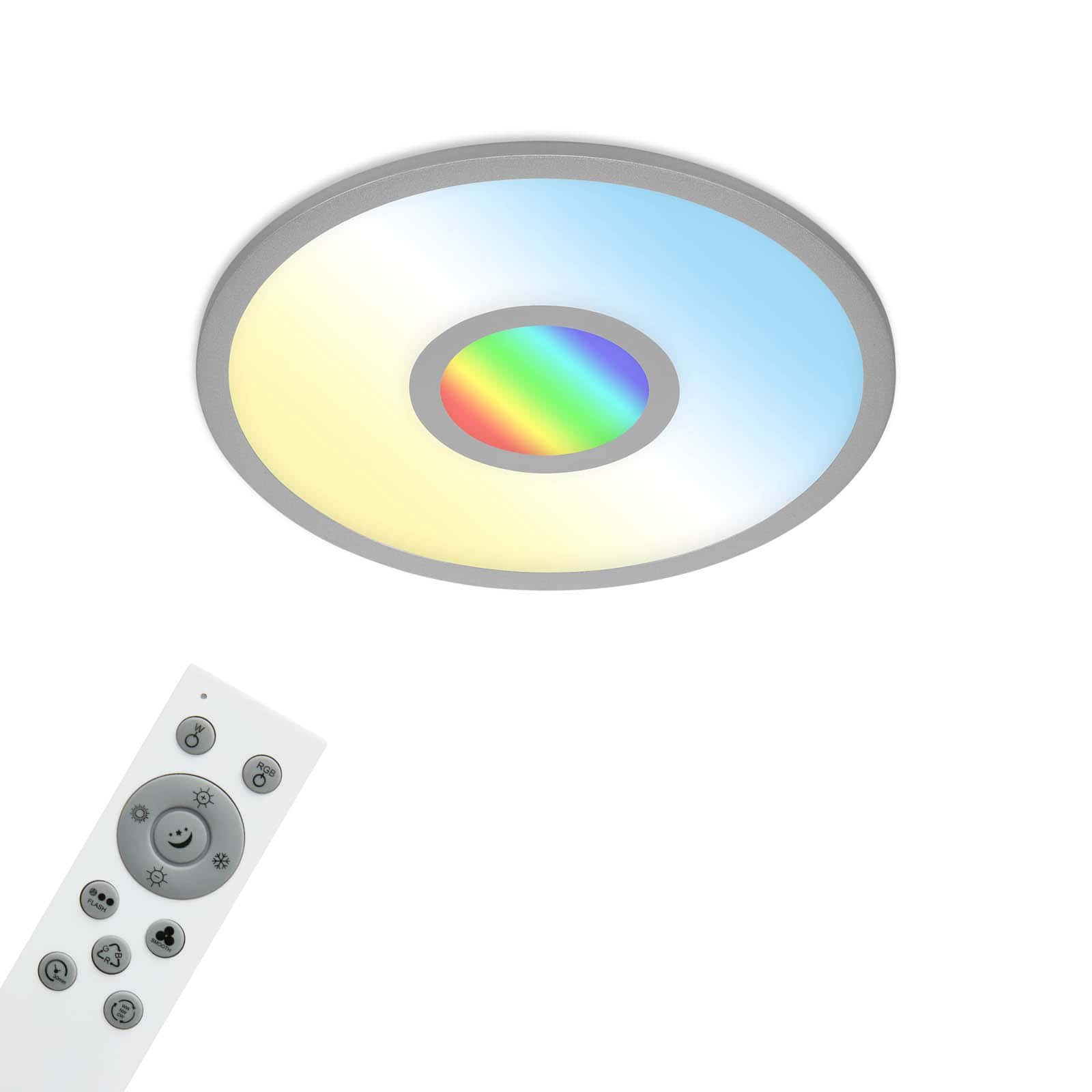 Levně BRILO 7396-014 CCT svítidlo LED panel, RGB centrální světlo, pr. 45 cm, 24 W, 2400 lm, stříbrná - BRILO