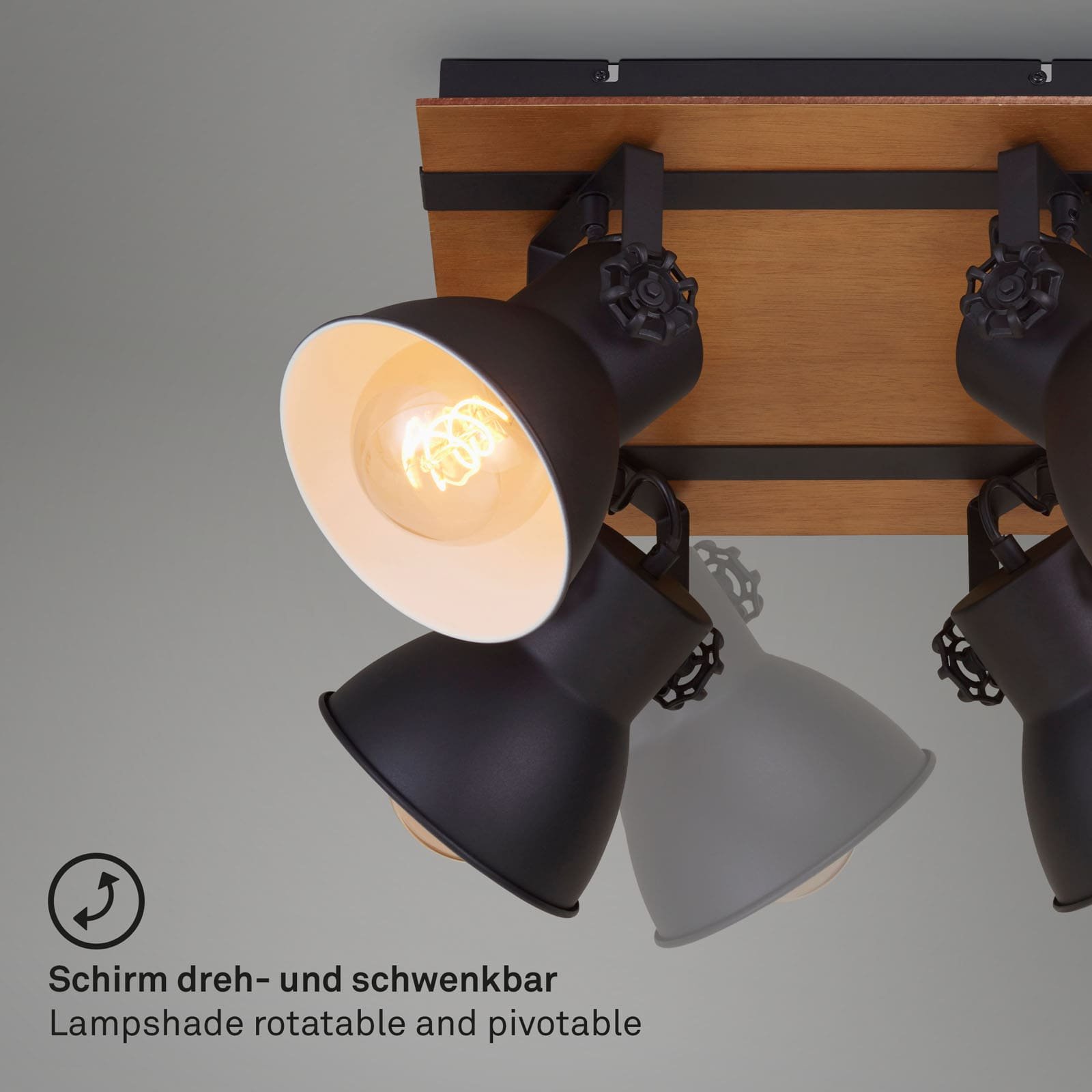 BRILO 2742-045 Bodové svítidlo 38 cm 4x E27 40W černá - BRILO (obrázek 3)
