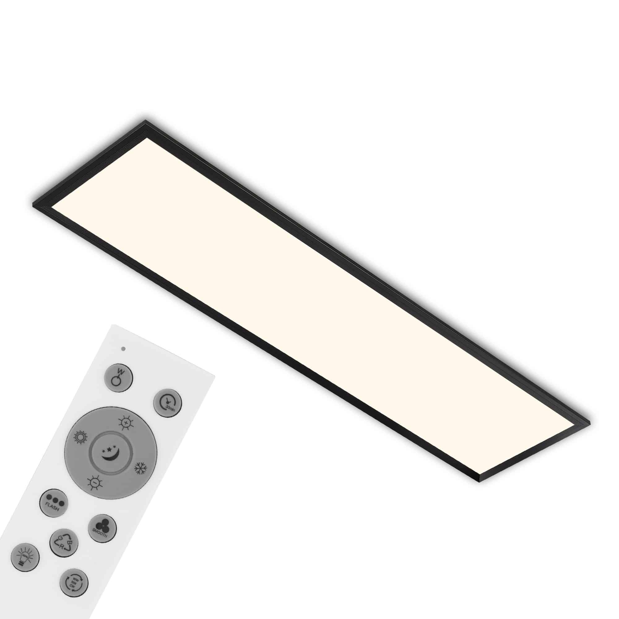 BRILO 7054-015 CCT svítidlo LED panel, 100 cm, 24 W, 2400 lm, černá - BRILO