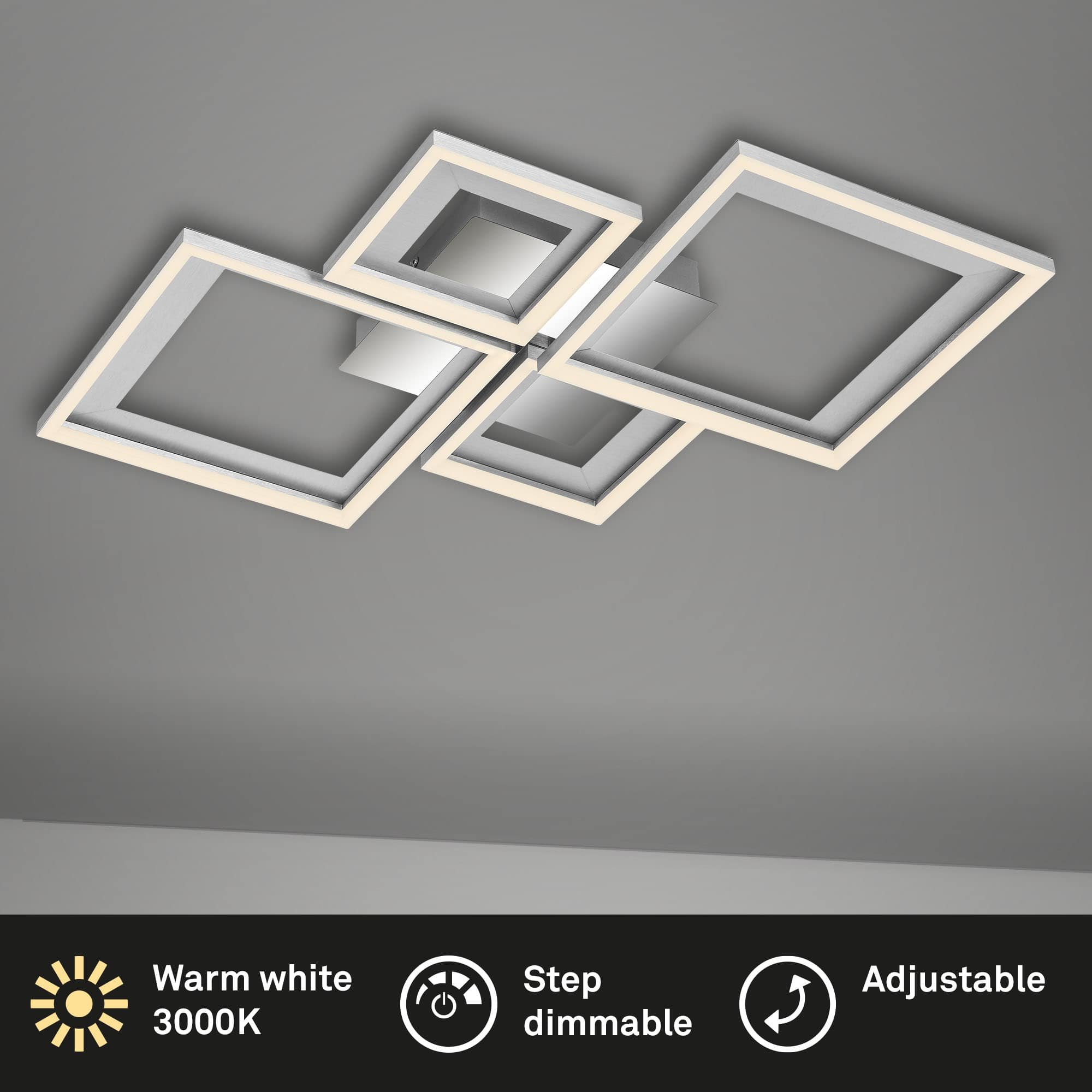 BRILO 3727-019 LED stropní svítidlo, 53 cm, 24 W, 120 lm, hliník-chrom - BRILO (obrázek 3)