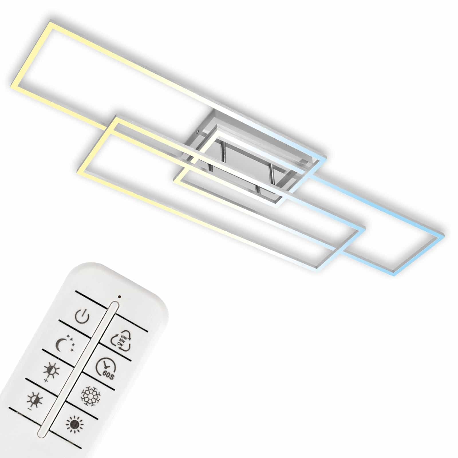 Levně BRILO 3676-019 CCT LED stropní svítidlo, 116,5 cm 18 W, 2200 lm, hliník-chrom - BRILO