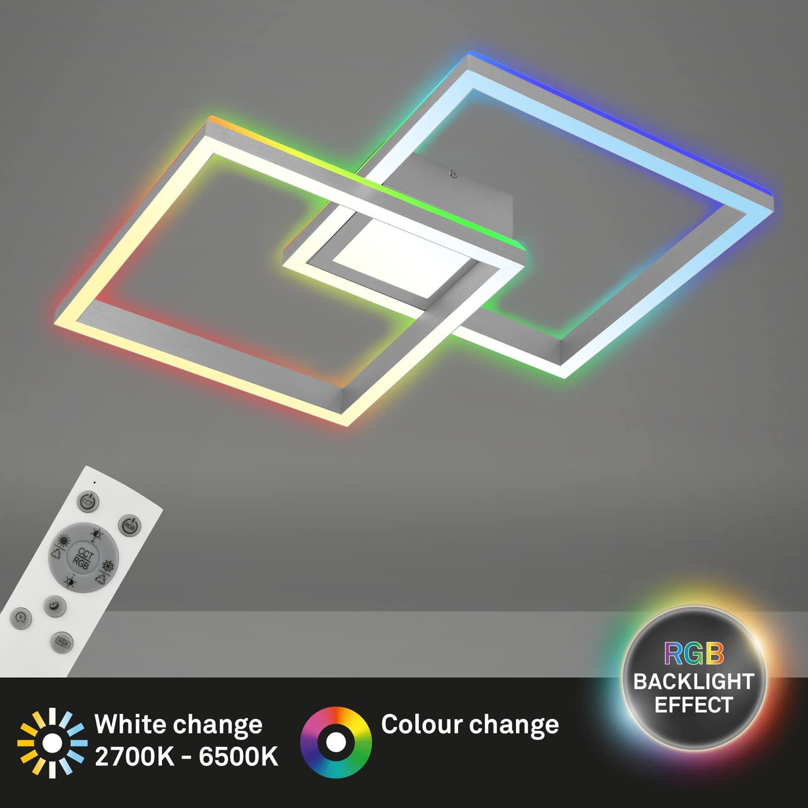 BRILO 3755-019 RGB CCT LED stropní svítidlo, 59,7 cm, 44 W, 4400 lm, hliník - BRILO (obrázek 3)