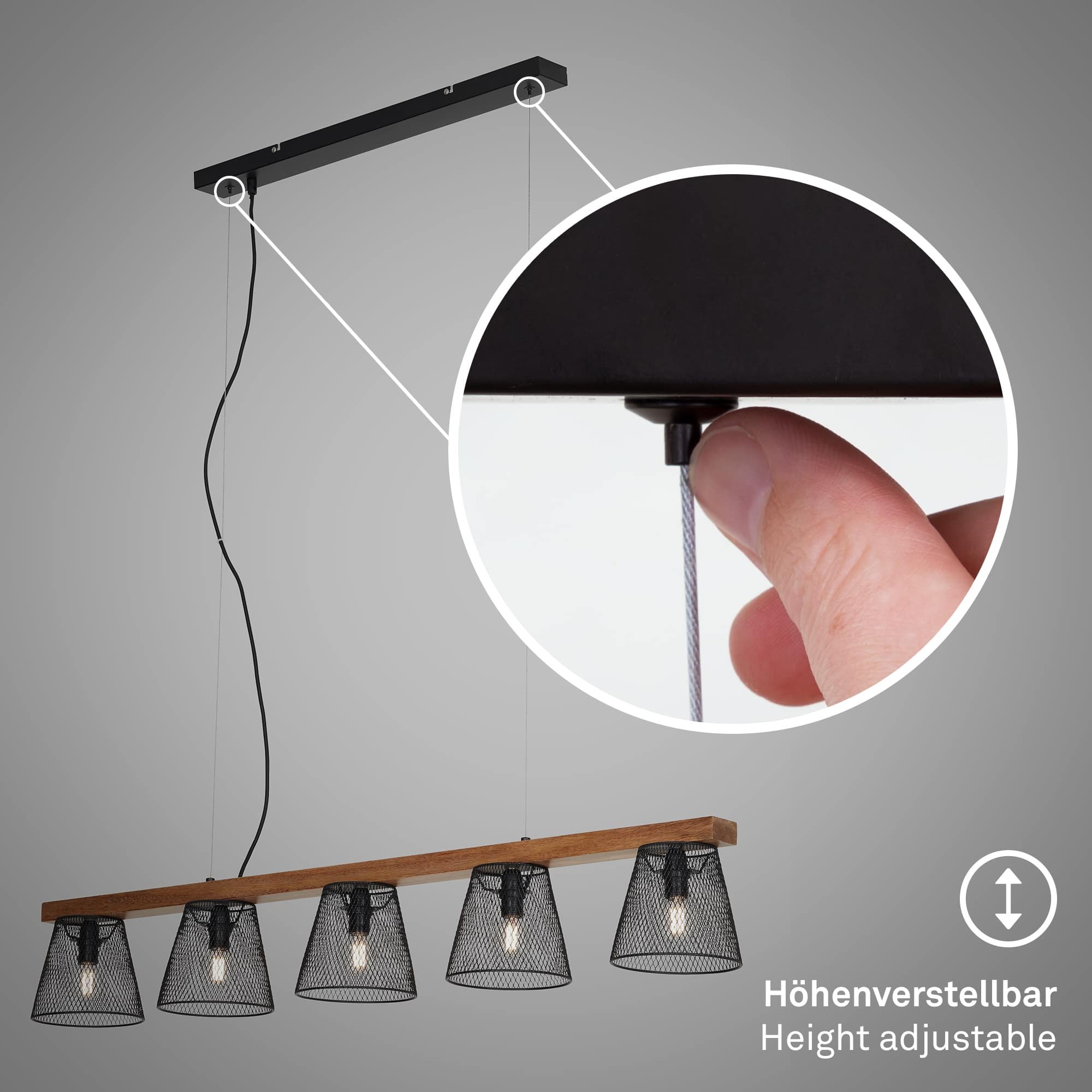 BRI 4077-055 Závěsné svítidlo, 110 cm, max. 25 W, černá - BRILONER (obrázek 3)