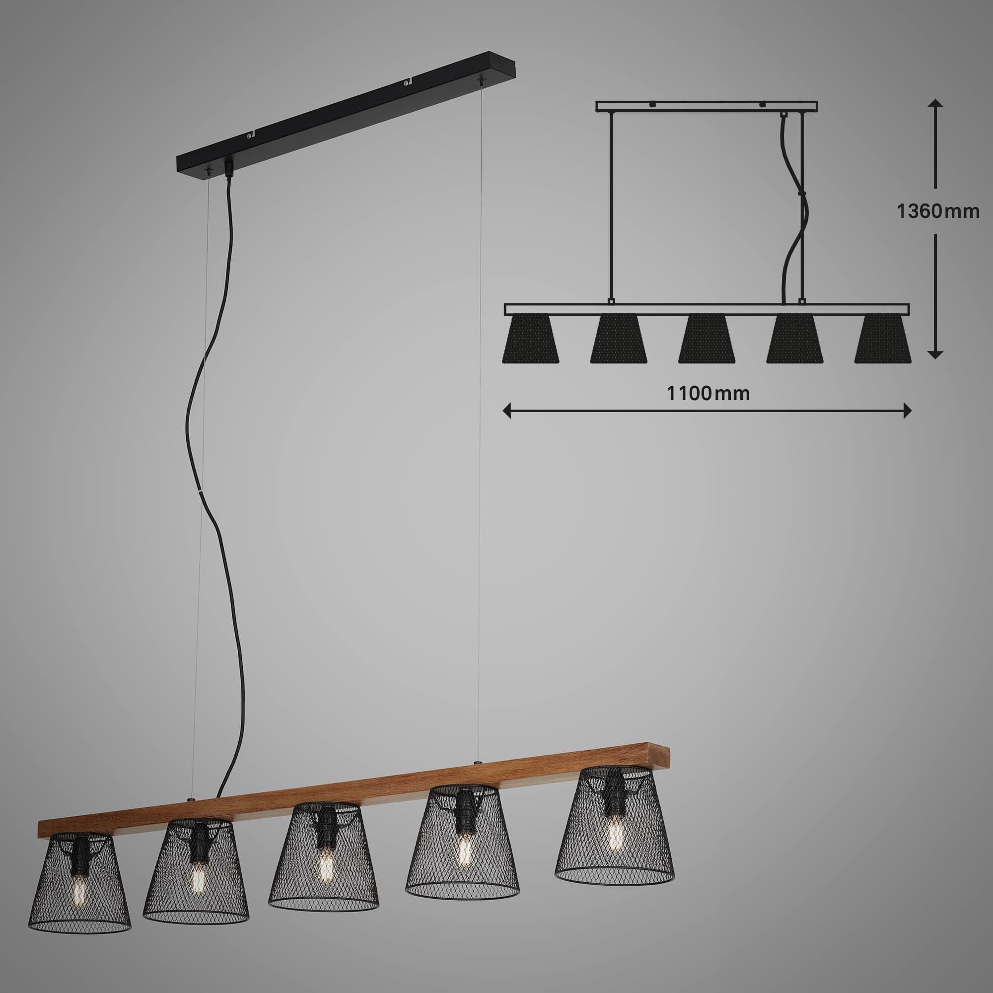 BRI 4077-055 Závěsné svítidlo, 110 cm, max. 25 W, černá - BRILONER (obrázek 7)