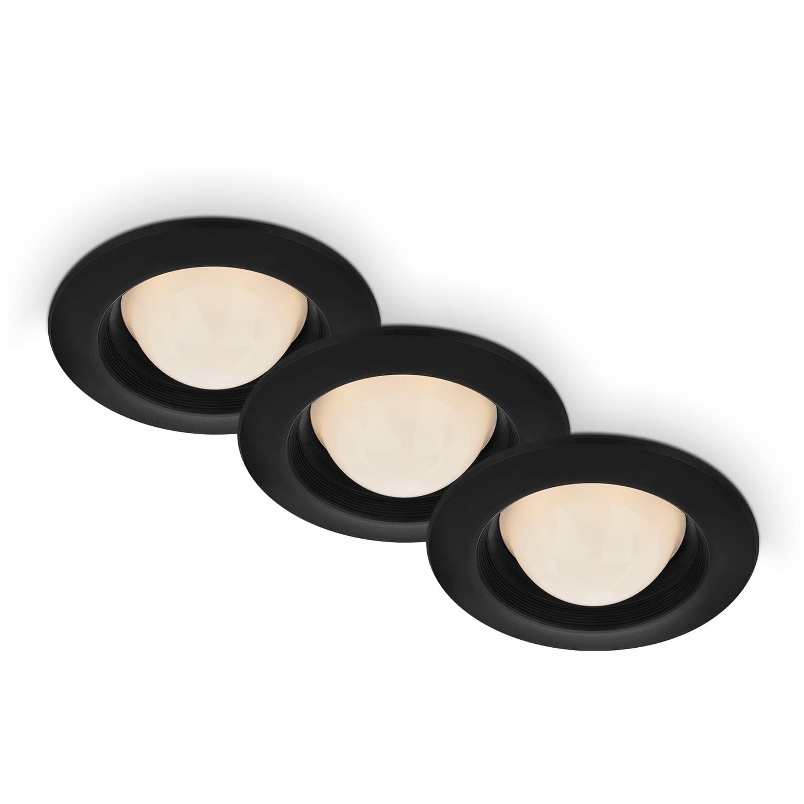 BRI 7056-035 LED vestavná svítidla sada, pr.9,5 cm, 3x LED, 3 W, 260 lm, černá - BRILONER