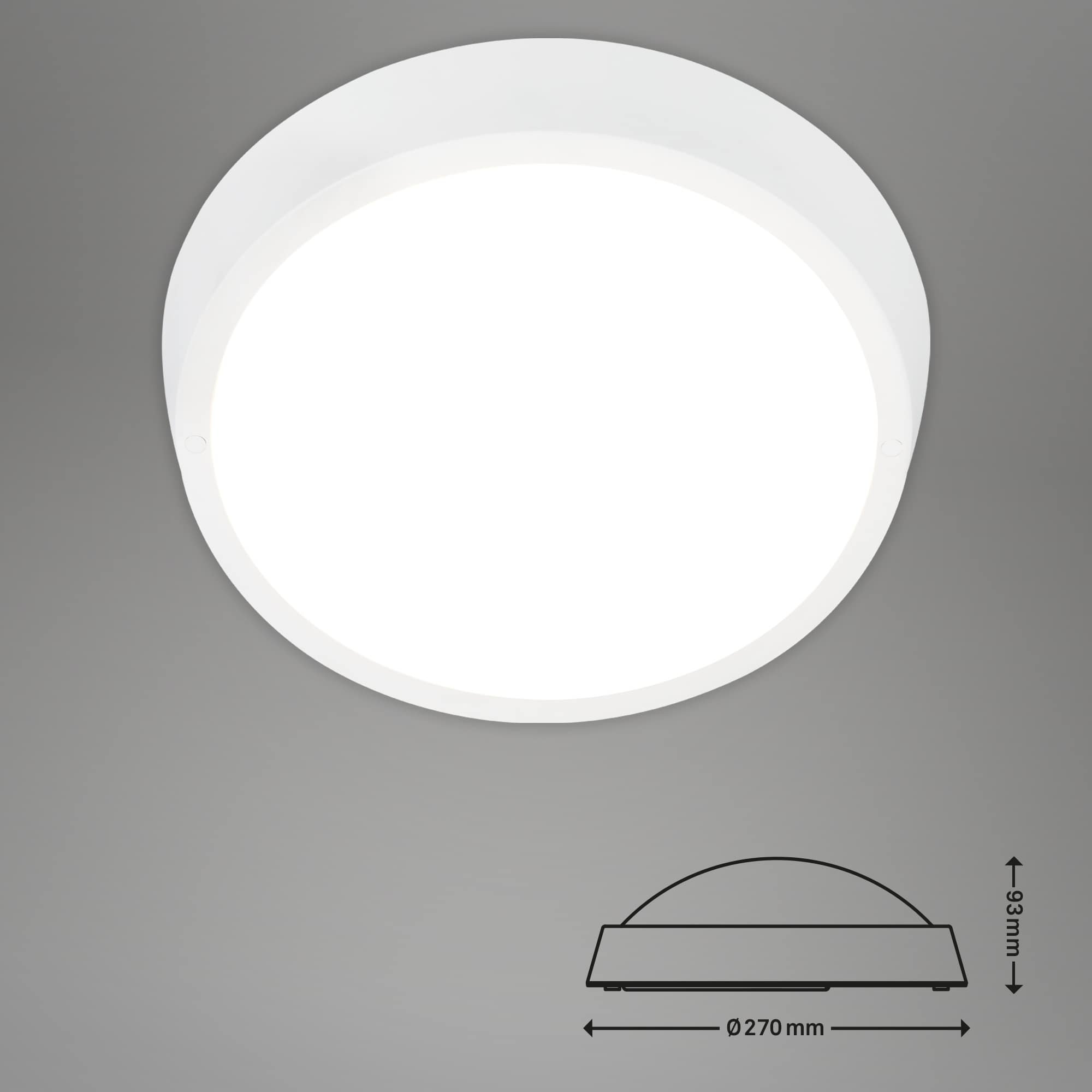 BRILO 3018-016 LED venkovní svítidlo pr. 27 cm 24W 2160lm bílé - BRILO (obrázek 6)