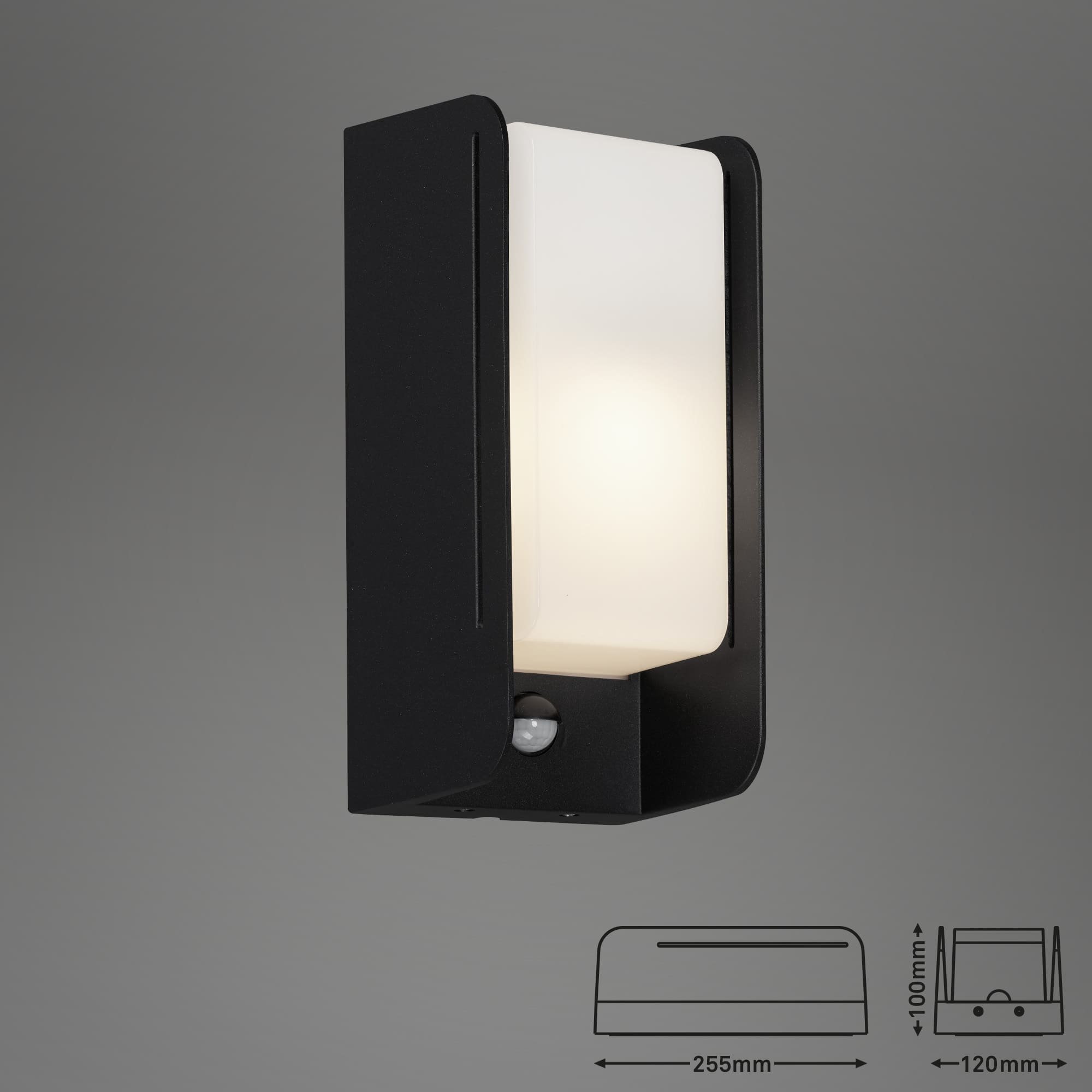 BRILO 3017-015 Venkovní svítidlo s čidlem 25,5 cm 1x E27 12W černá - BRILO (obrázek 5)