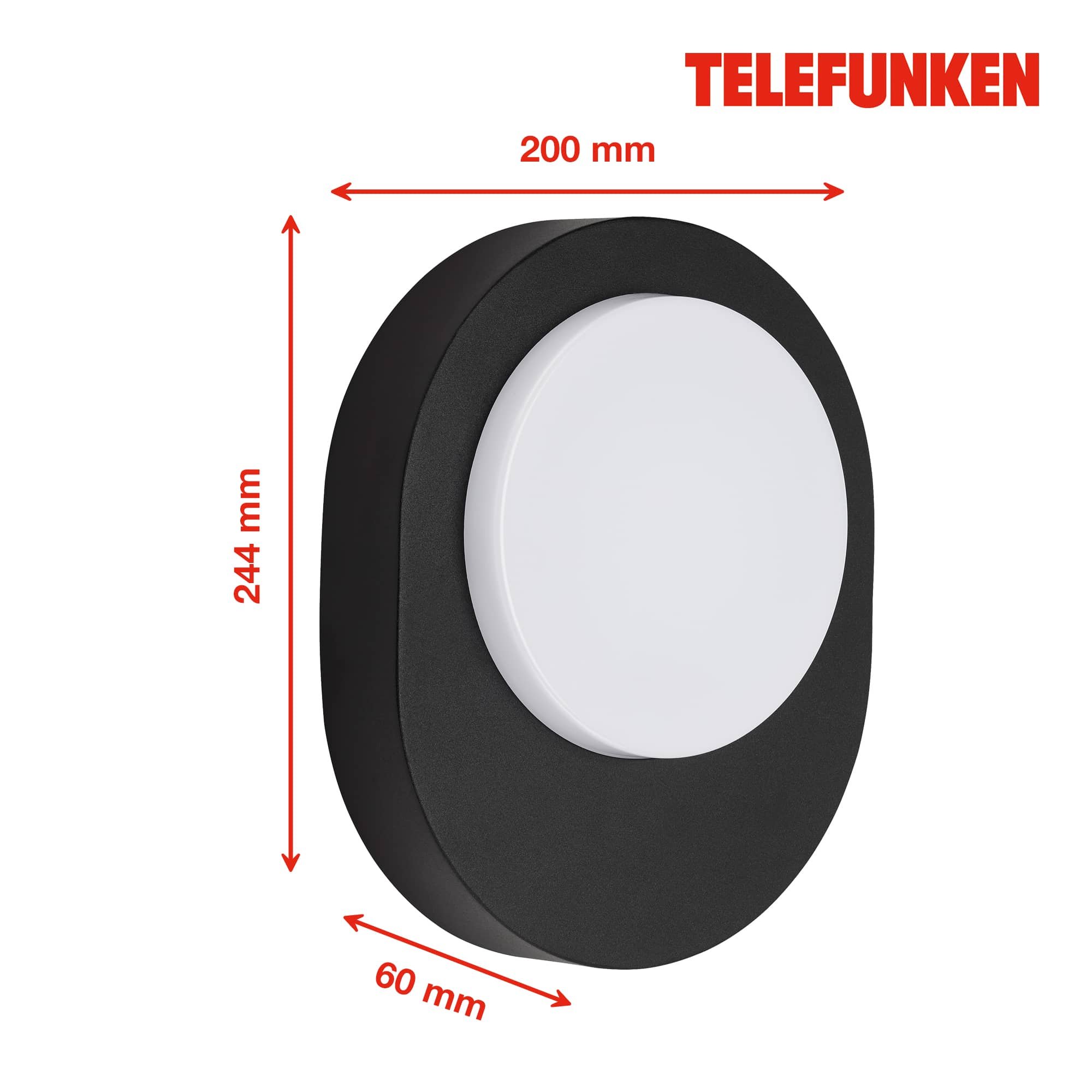 TF 312005TF TELEFUNKEN LED venkovní svítidlo 24,4 cm 8W 800lm černá - BRILONER (obrázek 6)
