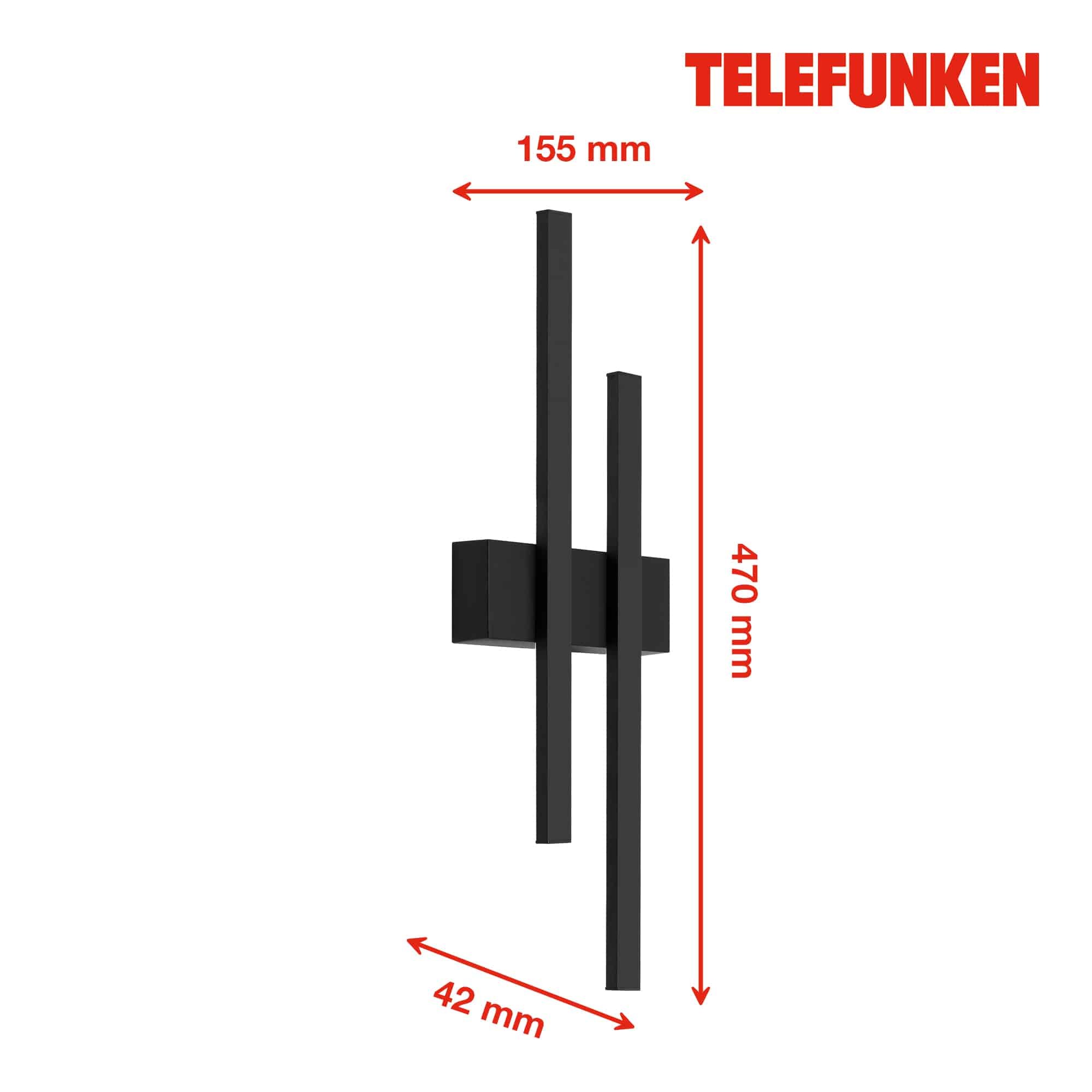 TF 313205TF TELEFUNKEN LED venkovní svítidlo 47 cm 2x8W 780lm černá - BRILONER (obrázek 6)