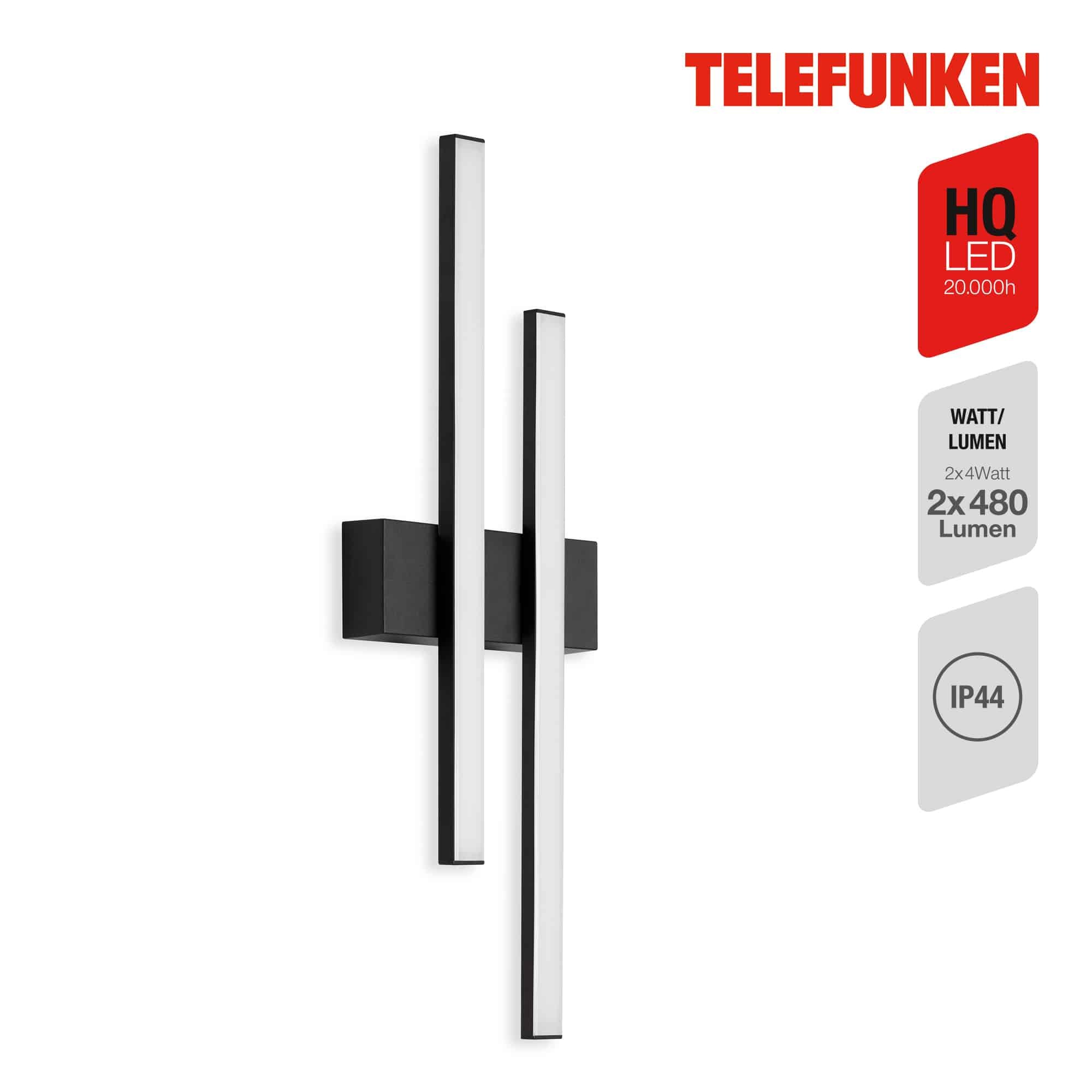 TF 313005TF TELEFUNKEN LED venkovní svítidlo 47 cm 2x8W 960lm černá - BRILONER (obrázek 2)