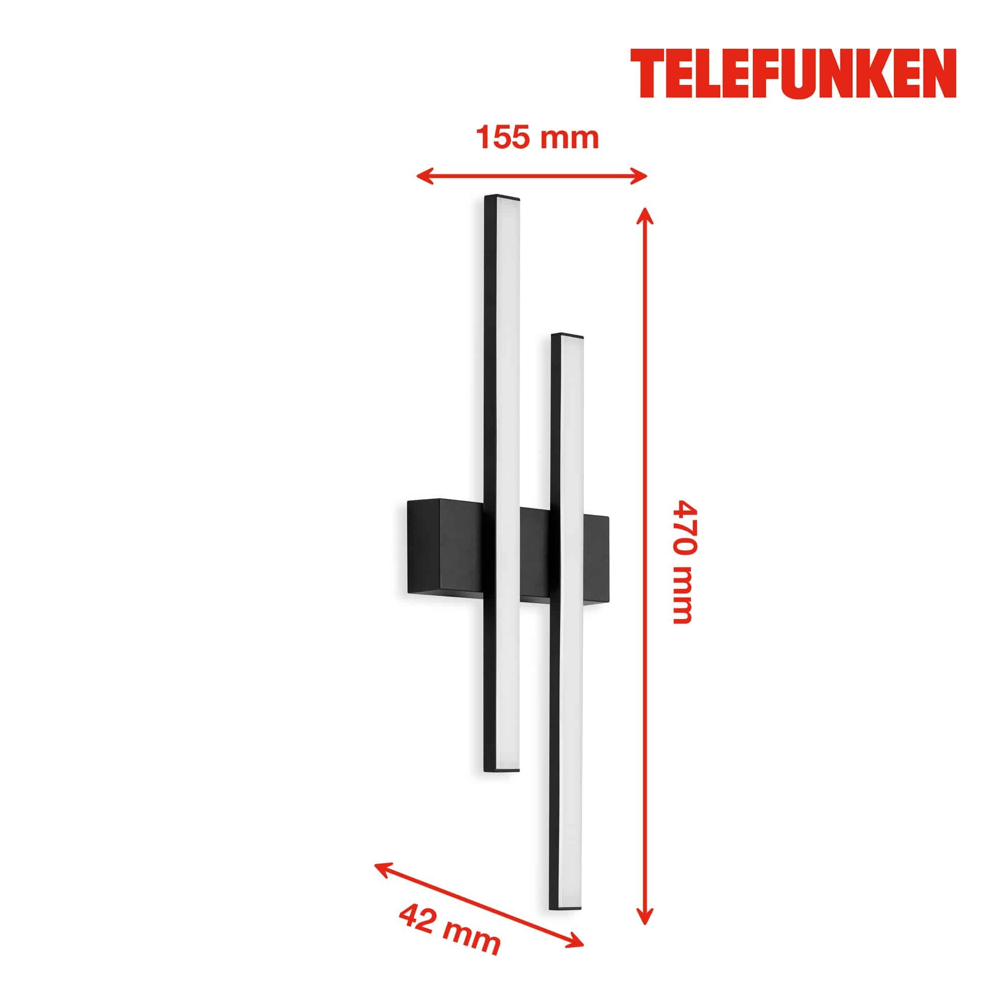 TF 313005TF TELEFUNKEN LED venkovní svítidlo 47 cm 2x8W 960lm černá - BRILONER (obrázek 6)