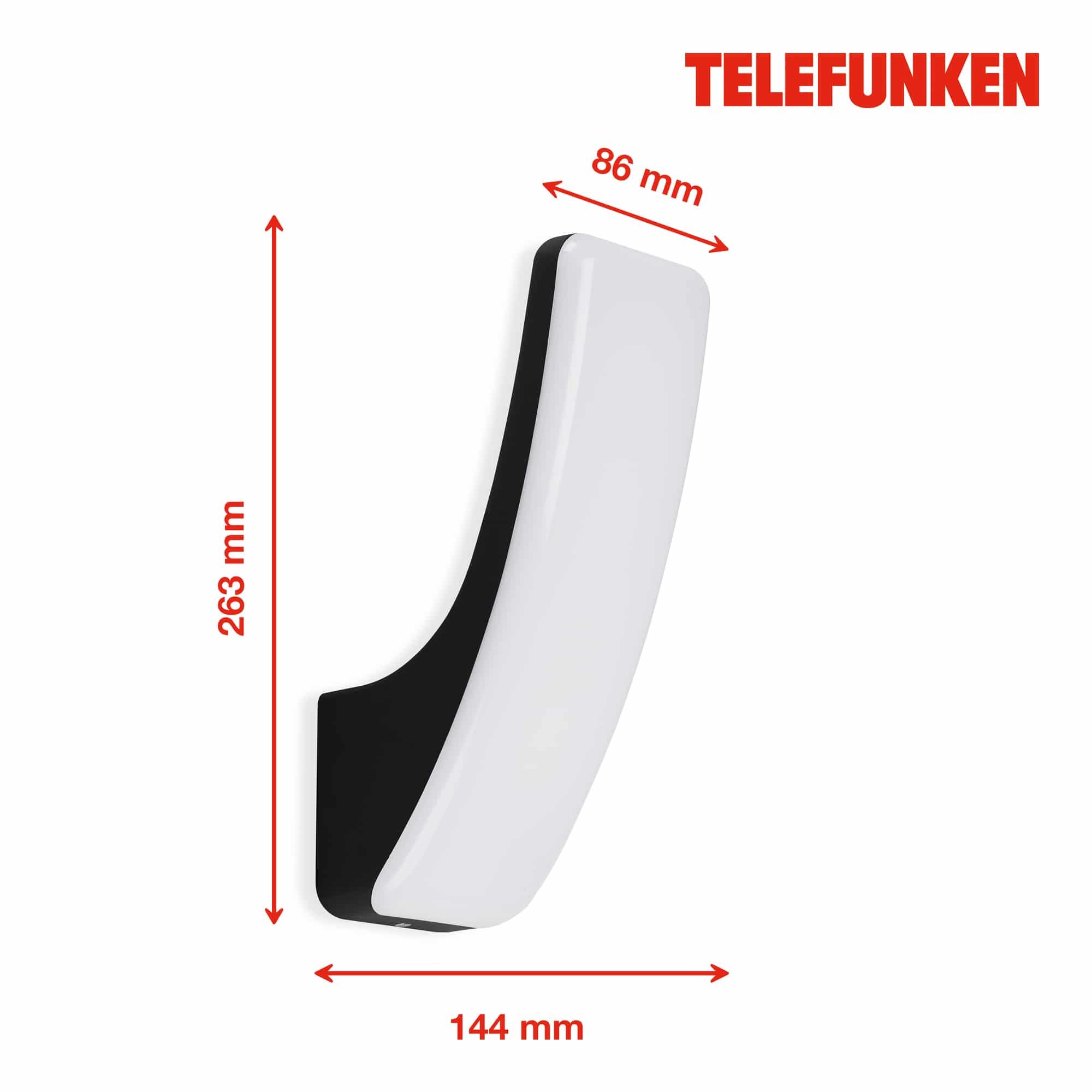 TF 311605TF TELEFUNKEN LED venkovní svítidlo 26,3 cm 15W 1800lm černá - BRILONER (obrázek 6)