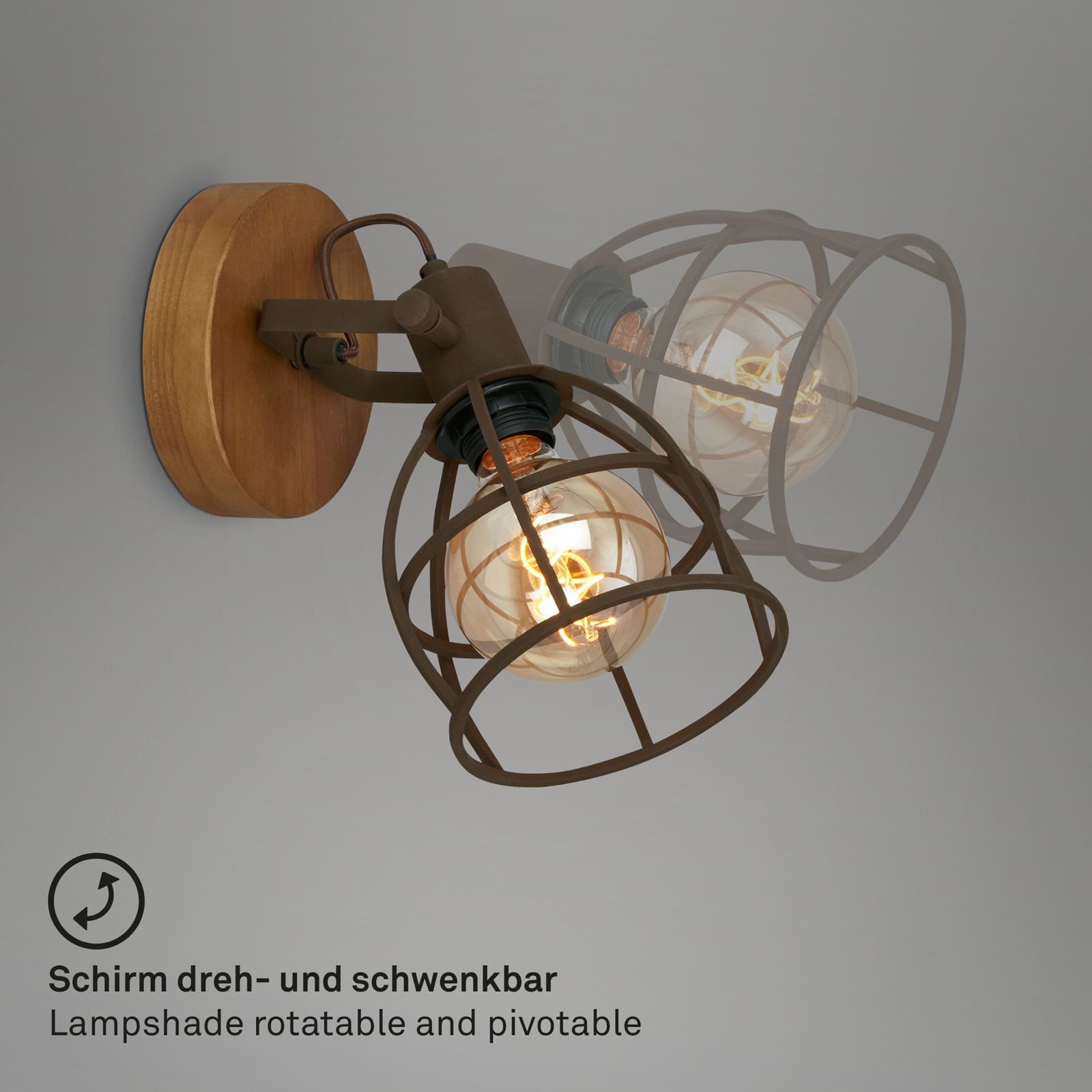 BRILO 2670-014 Bodové svítidlo pr. 15 cm 1x E27 25W hnědé - BRILO (obrázek 3)