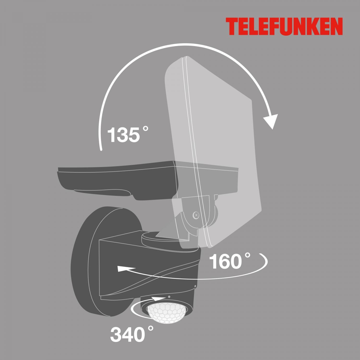 TF 304305TF TELEFUNKEN LED venkovní svítidlo 24 cm 16W 1600lm černá - BRILONER (obrázek 2)