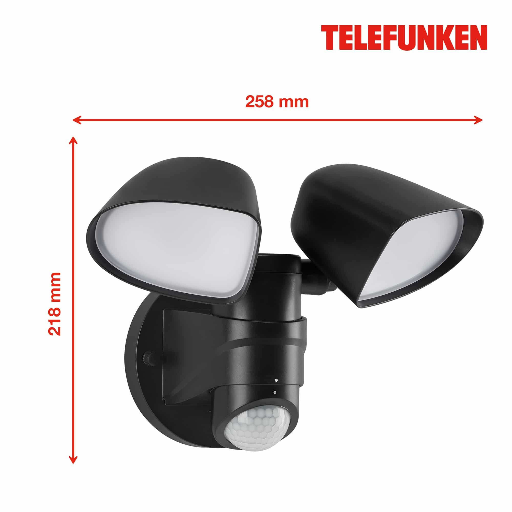 TF 304605TF TELEFUNKEN LED venkovní bodové svítidlo s čidlem, 21,8 cm, 20 W, černá - BRILONER (obrázek 7)