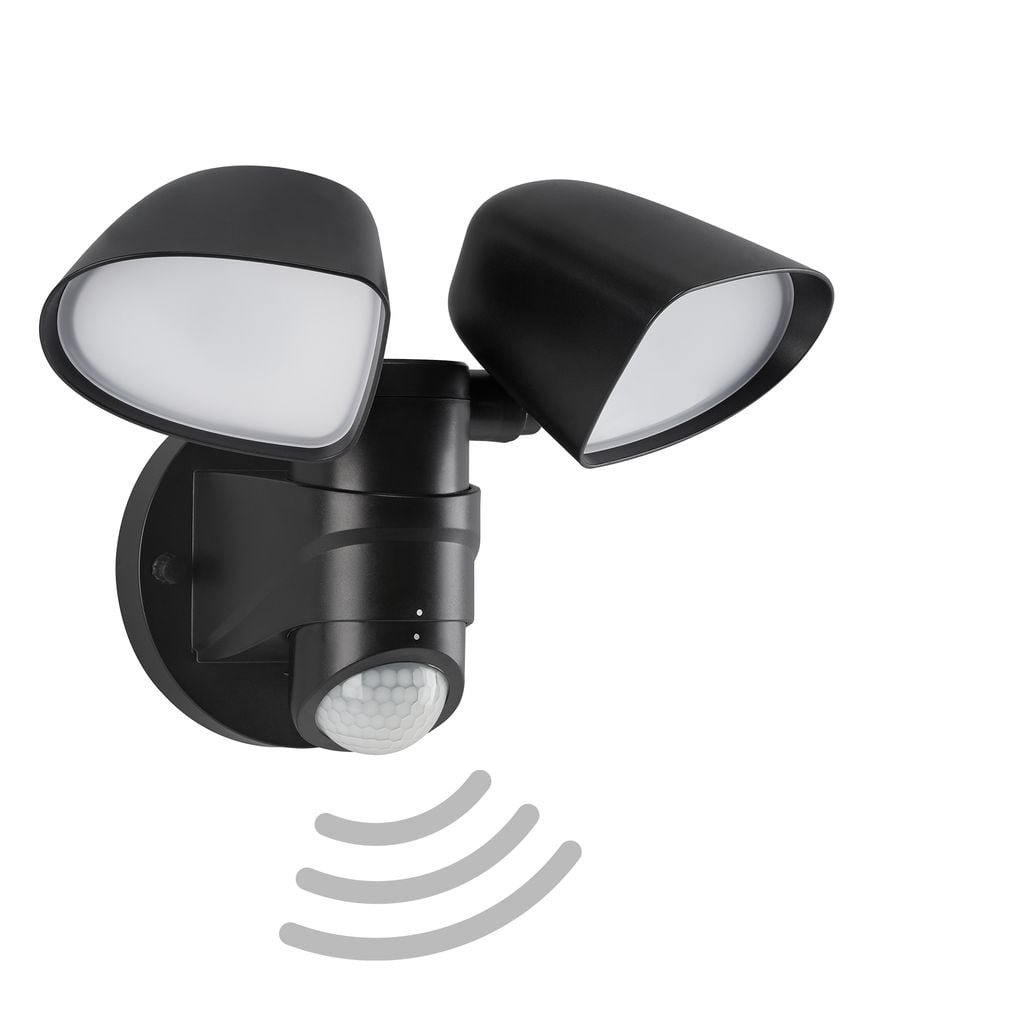 TF 304605TF TELEFUNKEN LED venkovní bodové svítidlo s čidlem, 21,8 cm, 20 W, černá - BRILONER