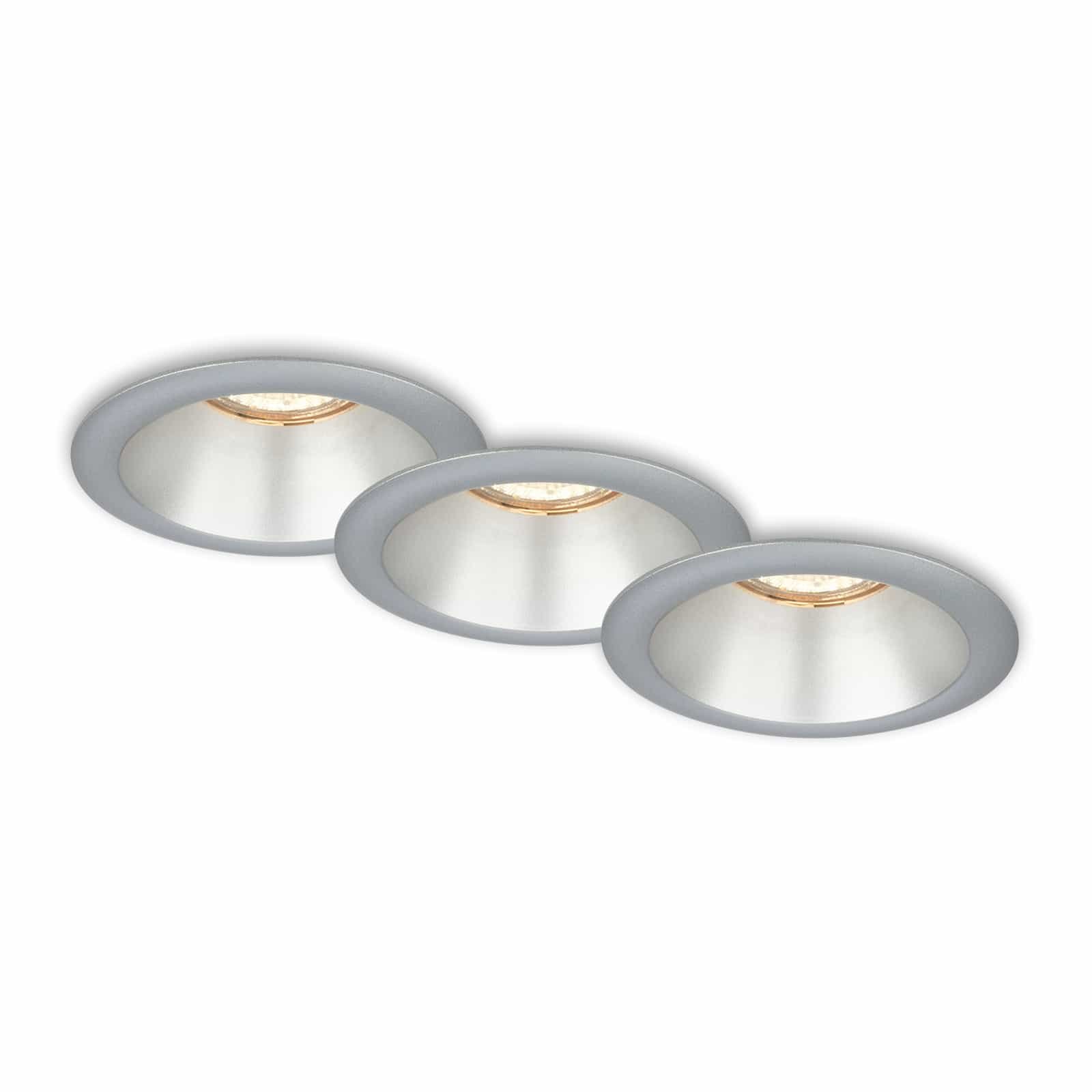 BRI 7042-034 Vestavná svítidla sada, pr.9,5 cm, 3x GU10, matný chrom - BRILONER