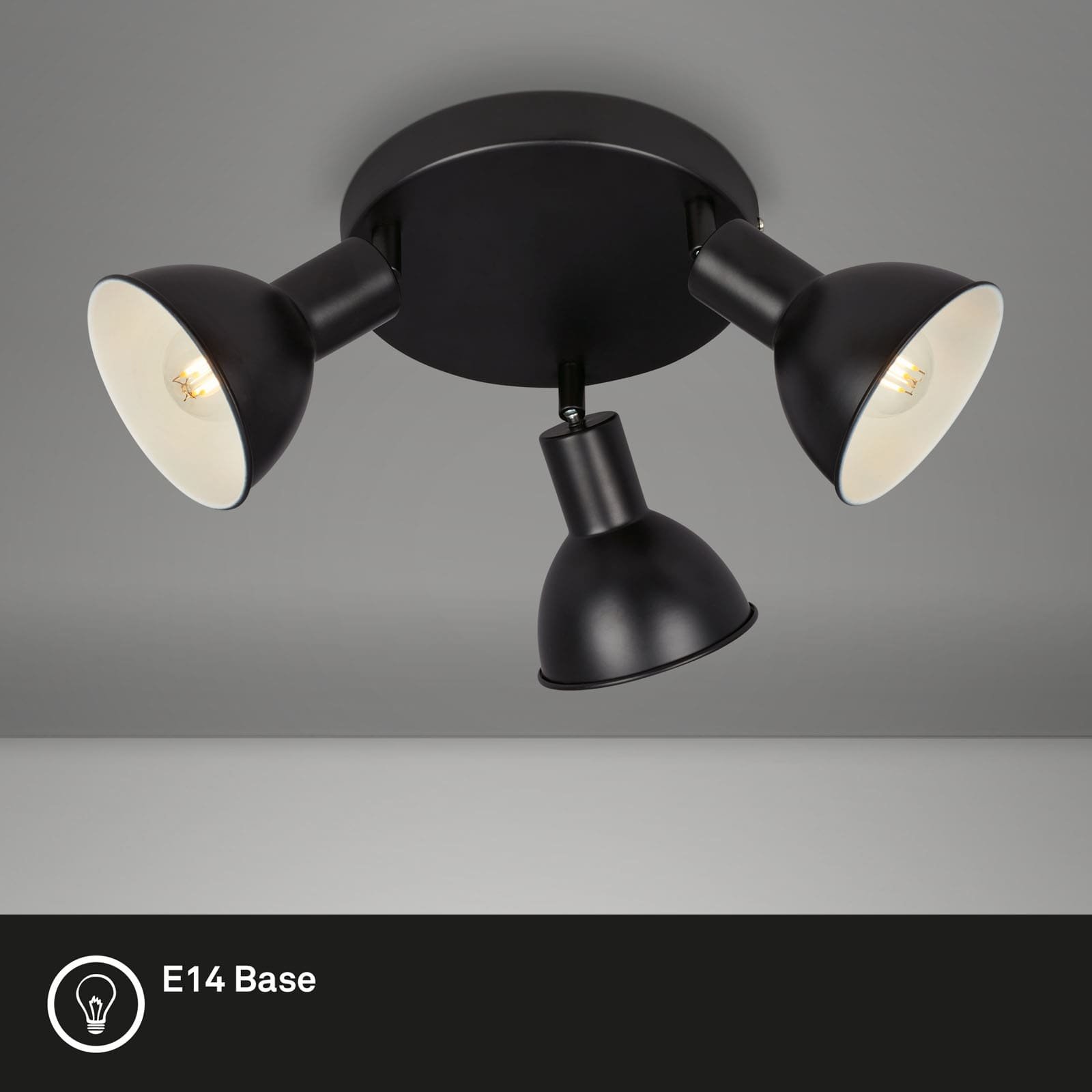 BRILO 2674-035 Bodové svítidlo pr. 19 cm 3x E14 max. 25W černá - BRILO (obrázek 3)