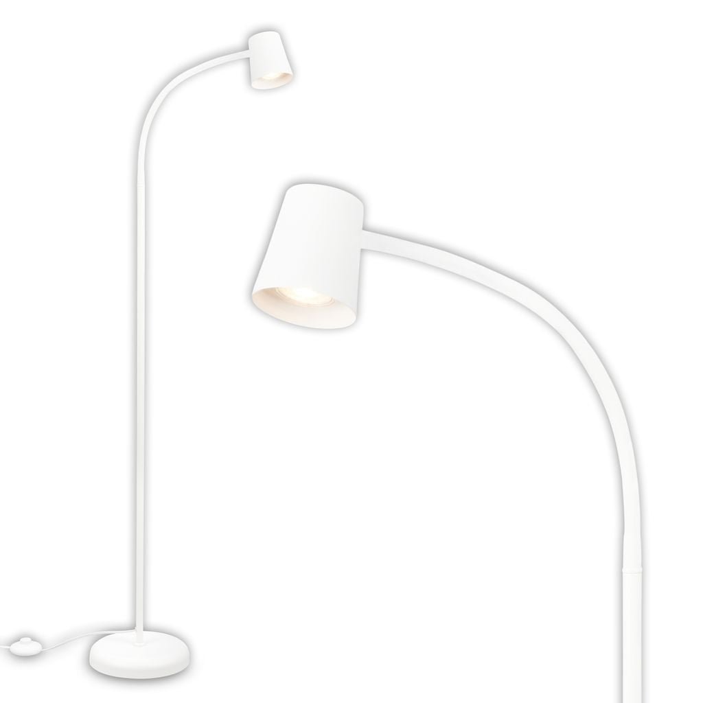 BRILO 1476016 Stojací svítidlo, 127,5 cm, 1x GU10, max. 9W, bílé - BRILO