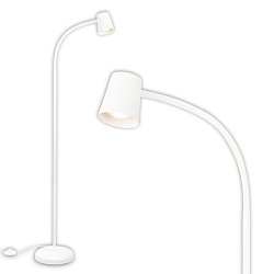 Obrázek pro produkt Stojací svítidlo, 127,5 cm, 1x GU10, max. 9W, bílé - BRILO