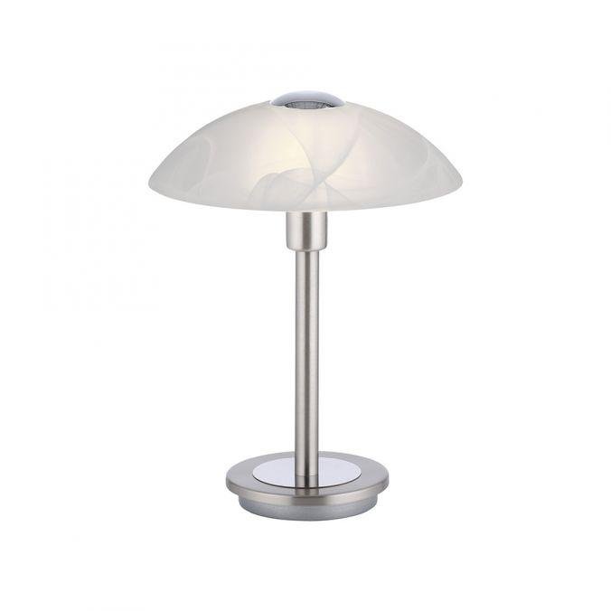 PN 4026-55 ENOVA LED stolní lampa stříbrná alabastrový dekor sklo 3 krokové dotykový stmívač 3000K - PAUL NEUHAUS
