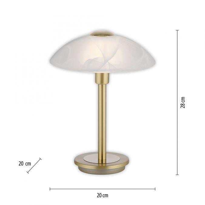 PN 4026-60 ENOVA LED stolní lampa matná mosaz alabastrový dekor sklo 3 krokové dotykový stmívač 3000K - PAUL NEUHAUS (obrázek 6)