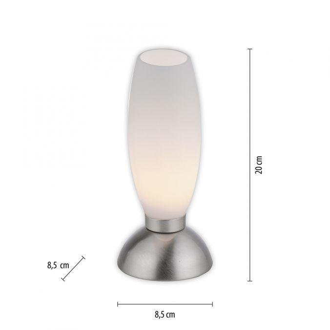 PN 4021-55 JOY LED stolní lampa stříbrná opálové sklo 3 krokové dotykový stmívač 3000K - PAUL NEUHAUS (obrázek 6)