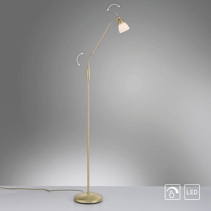 PN 400-60 PINO LED stojací svítidlo matná mosaz opálové sklo 3 krokové dotykový stmívač nastavitelné 3000K - PAUL NEUHAUS (obrázek 10)