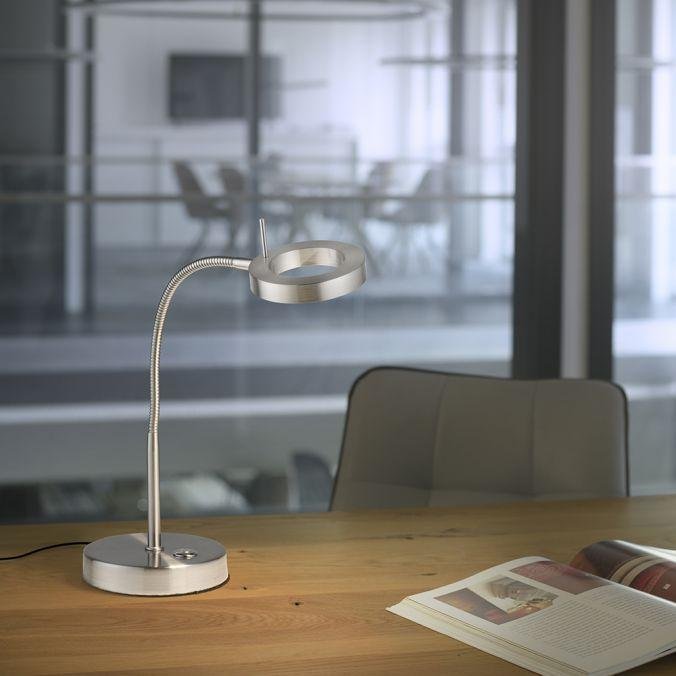 PN 4181-55 HENSKO LED stolní lampa stříbrná nastavitelné 3 krokové Tochdimmer teplá bílá Licht 3000K - PAUL NEUHAUS (obrázek 2)