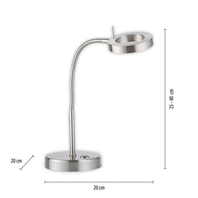 PN 4181-55 HENSKO LED stolní lampa stříbrná nastavitelné 3 krokové Tochdimmer teplá bílá Licht 3000K - PAUL NEUHAUS (obrázek 6)