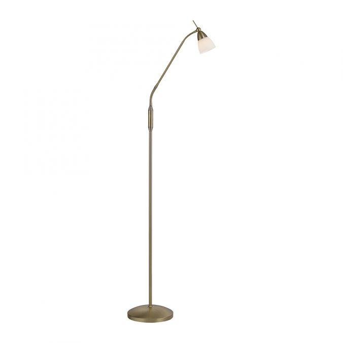 PN 400-11 PINO LED stojací svítidlo staromosaz opálové sklo 3 krokové dotykový stmívač nastavitelné 3000K - PAUL NEUHAUS