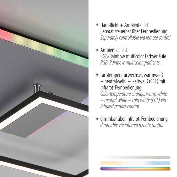 LD 11327-95 RENDA LED stropní svítidlo hranaté hliník CCT stmívatelné Rainbow RGB 2700-5000K - LEUCHTEN DIREKT / JUST LIGHT (obrázek 3)