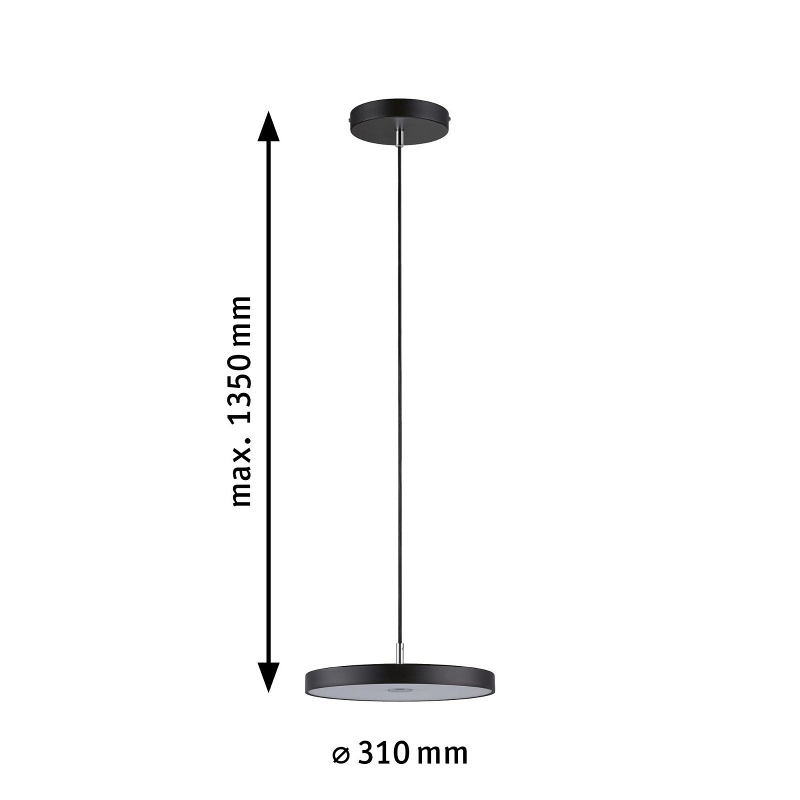 P 96782 LED závěsné svítidlo 3-krokové-stmívatelné Hildor 22W černá mat - PAULMANN (obrázek 2)