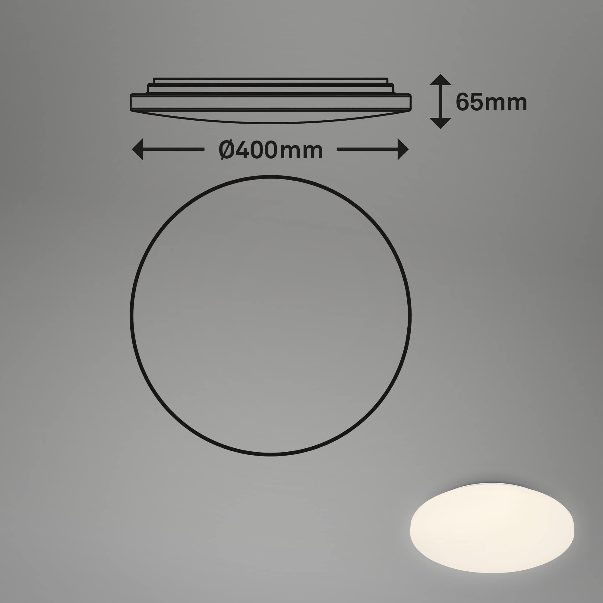 BRILO 3758316 LED stropní svítidlo 40cm 24W 2600lm bílé - BRILO (obrázek 4)