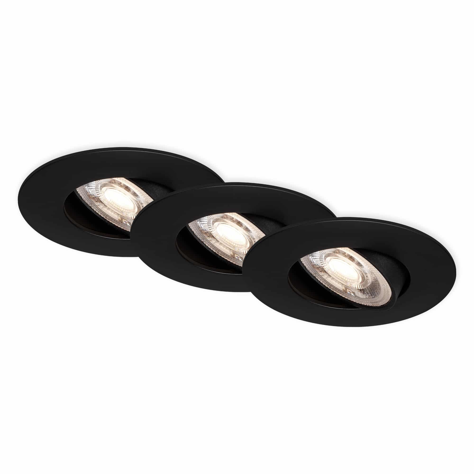 BRI 7602035 LED vestavné svítidlo 4,4 cm 3x 4,9W 480lm černá - BRILONER