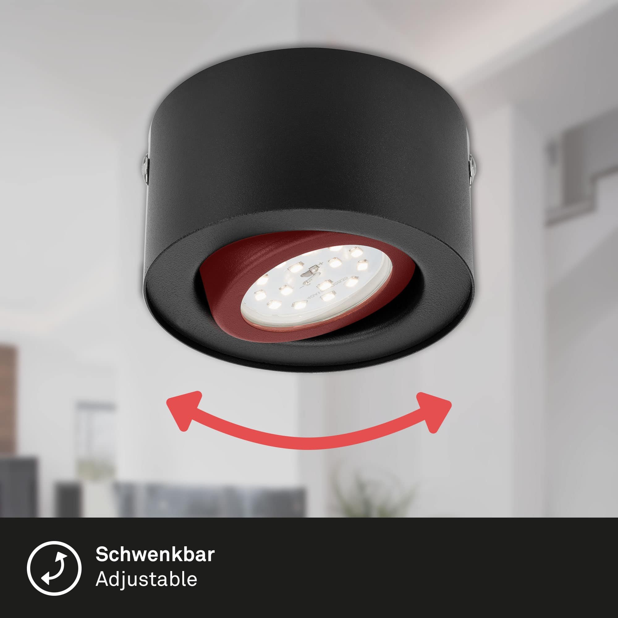 BRI 7121-015 LED přisazené svítidlo, pr. 9 cm, 5 W, černá - BRILONER (obrázek 4)
