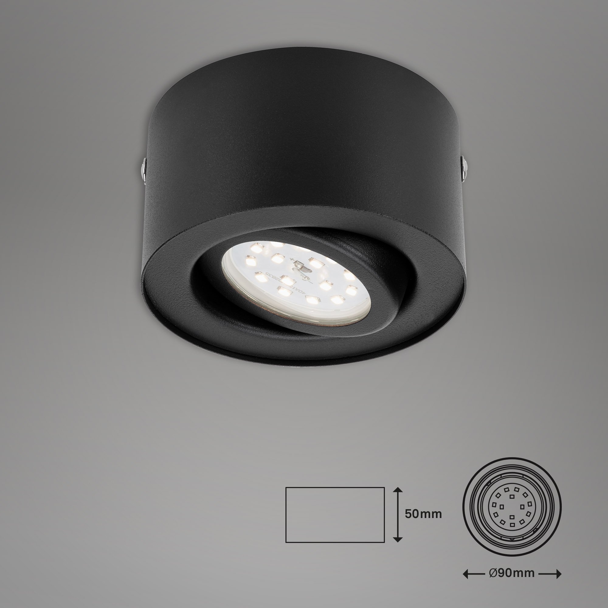 BRI 7121-015 LED přisazené svítidlo, pr. 9 cm, 5 W, černá - BRILONER (obrázek 7)