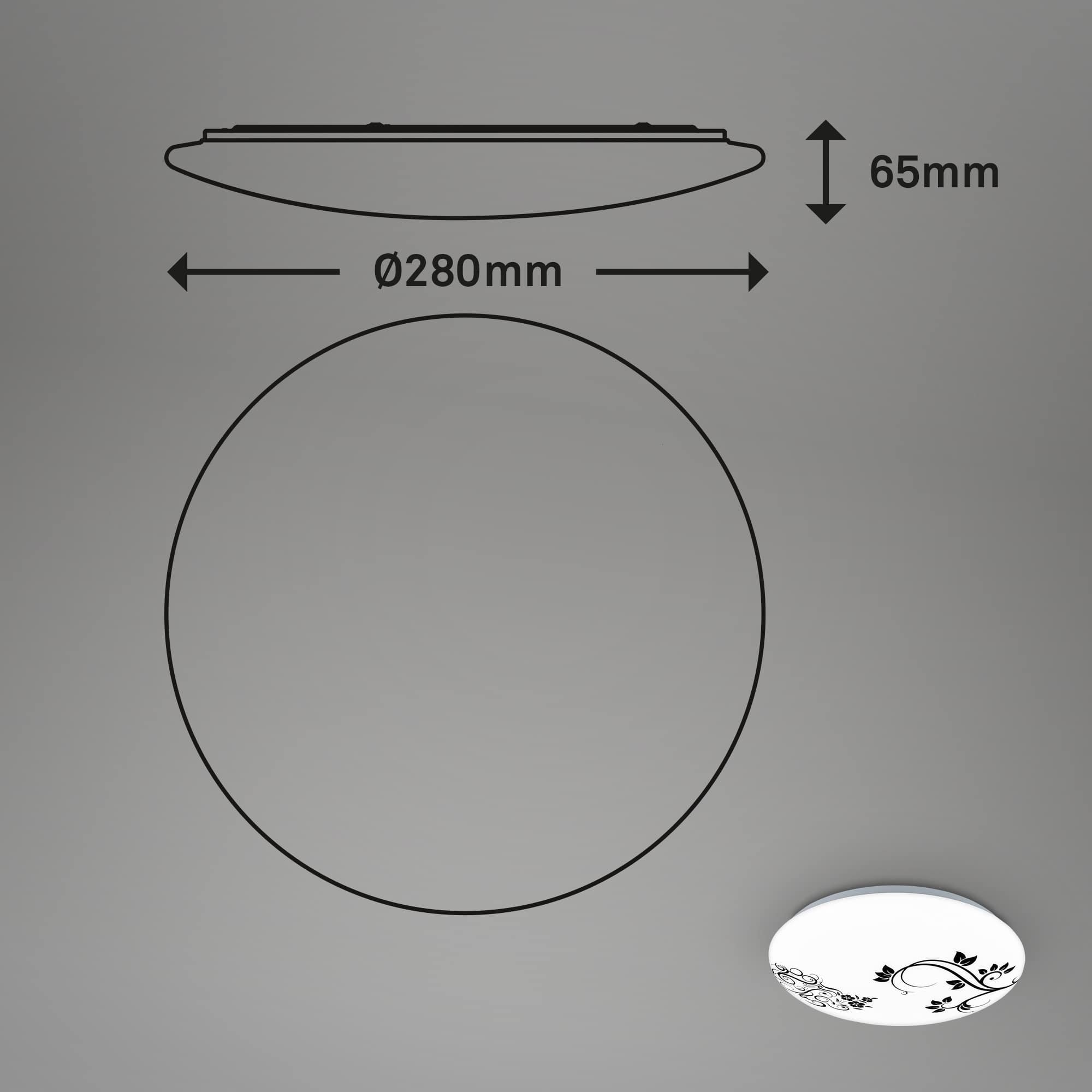 BRILO 3899016 LED stropní svítidlo, 28 cm, 12W, 1300lm, bílé - BRILO (obrázek 6)